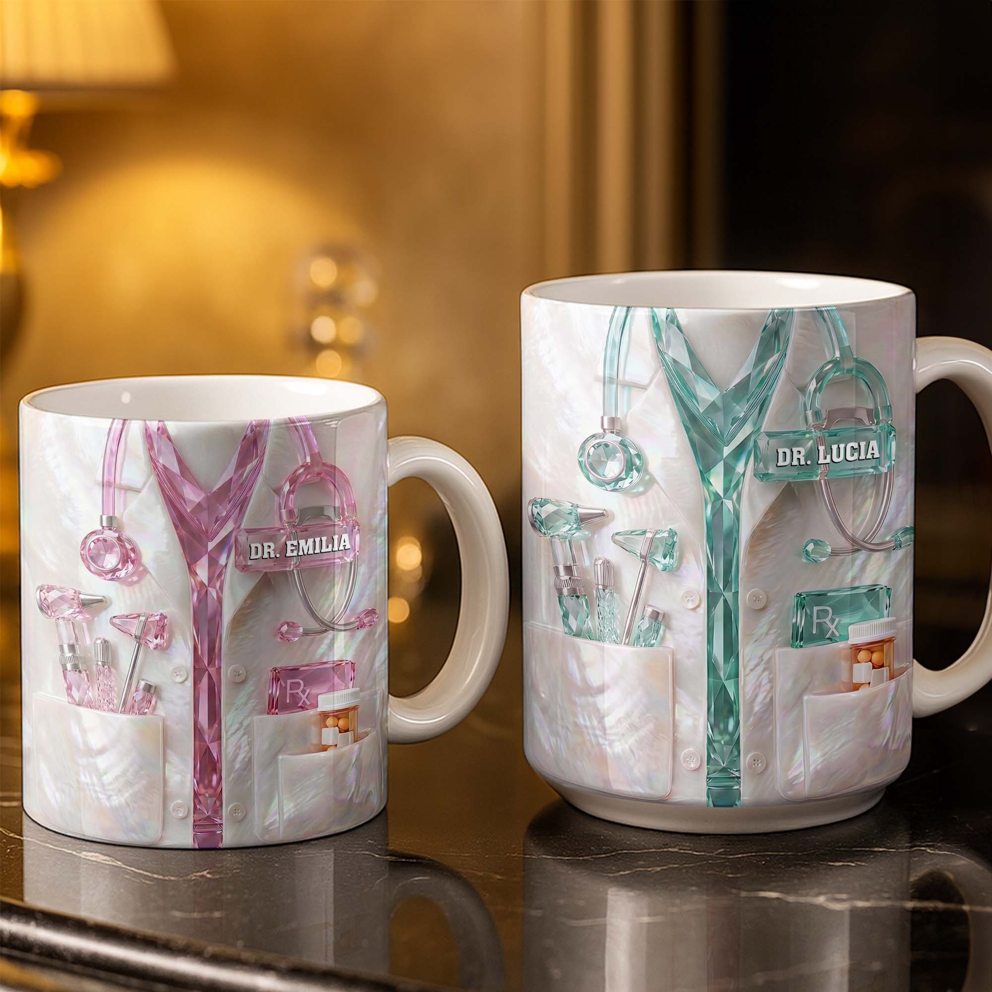 Personalized Doctor Mug Custom Name Gift for Physician Edge-to-edge Mug GradoCreations