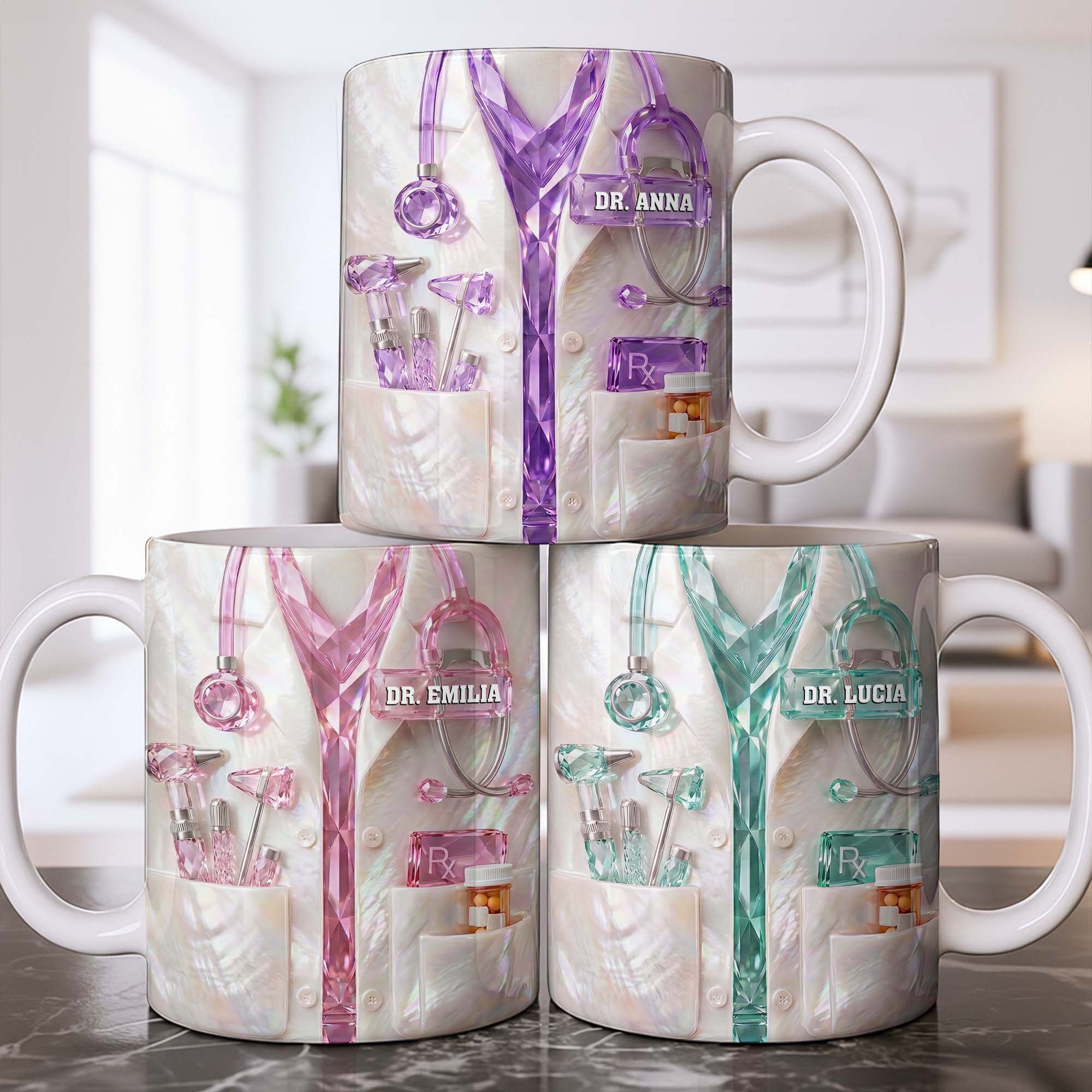 Personalized Doctor Mug Custom Name Gift for Physician Edge-to-edge Mug GradoCreations