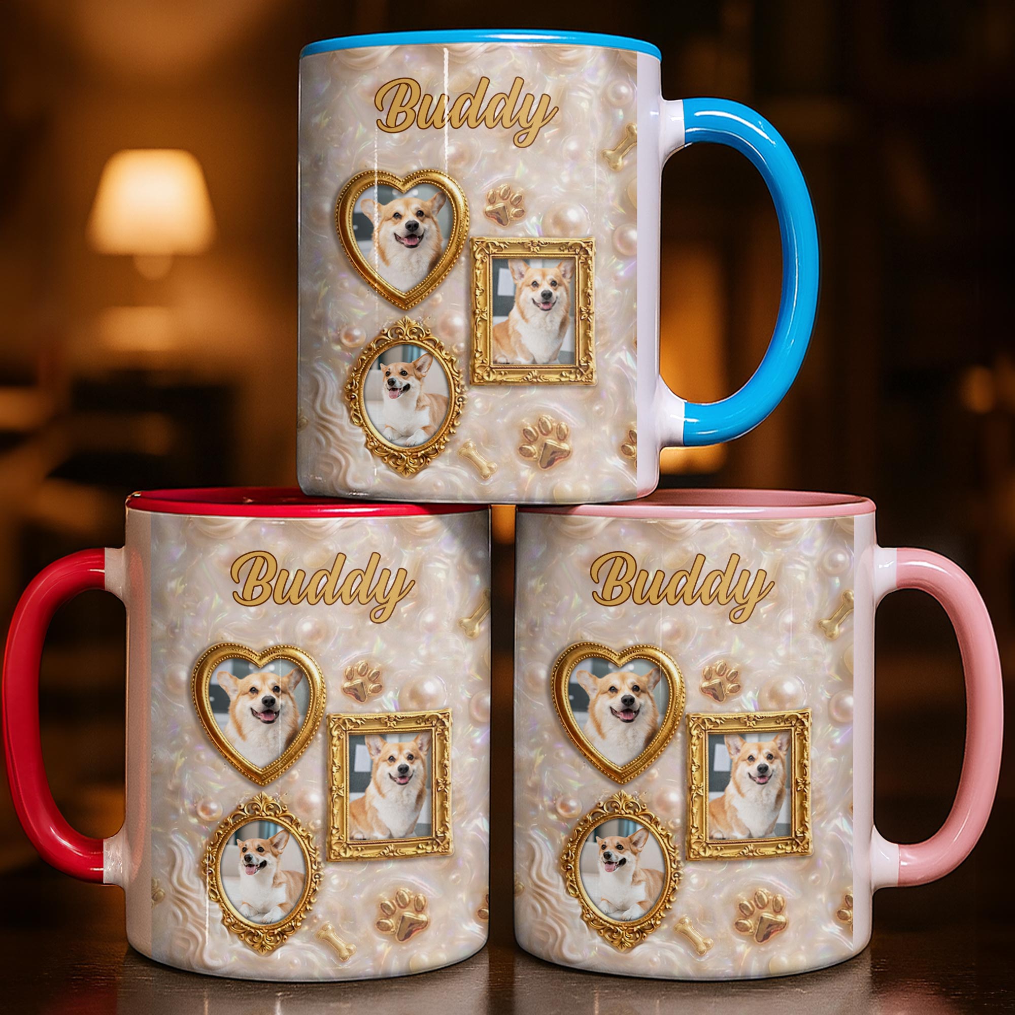 Personalized Accent Mug Forever Loved Custom Dog Photo Gift Accent Mug GradoCreations