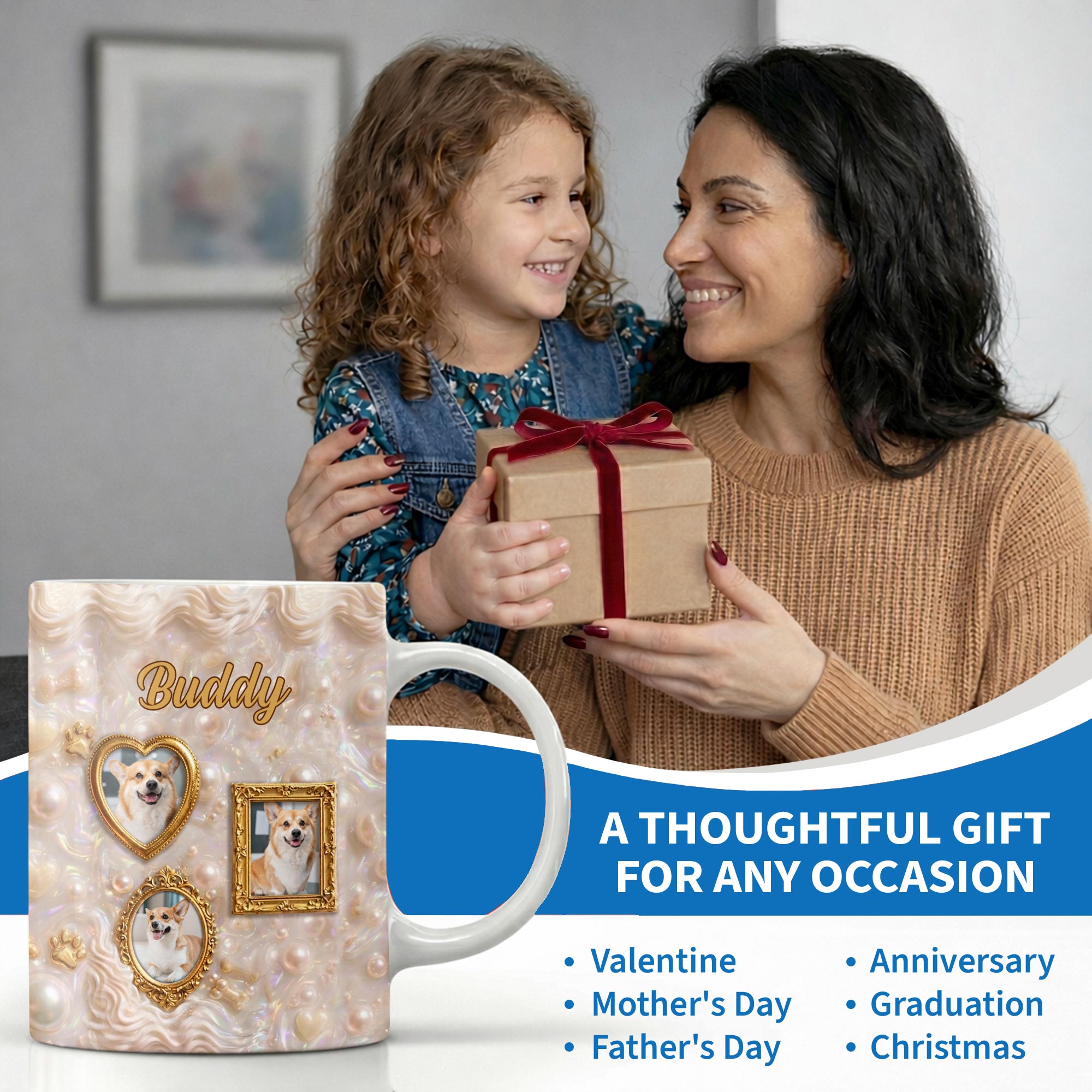 Personalized Photo Mug Custom Gift for Dog Lovers | Dog Dad, Mom Edge-to-edge Mug GradoCreations