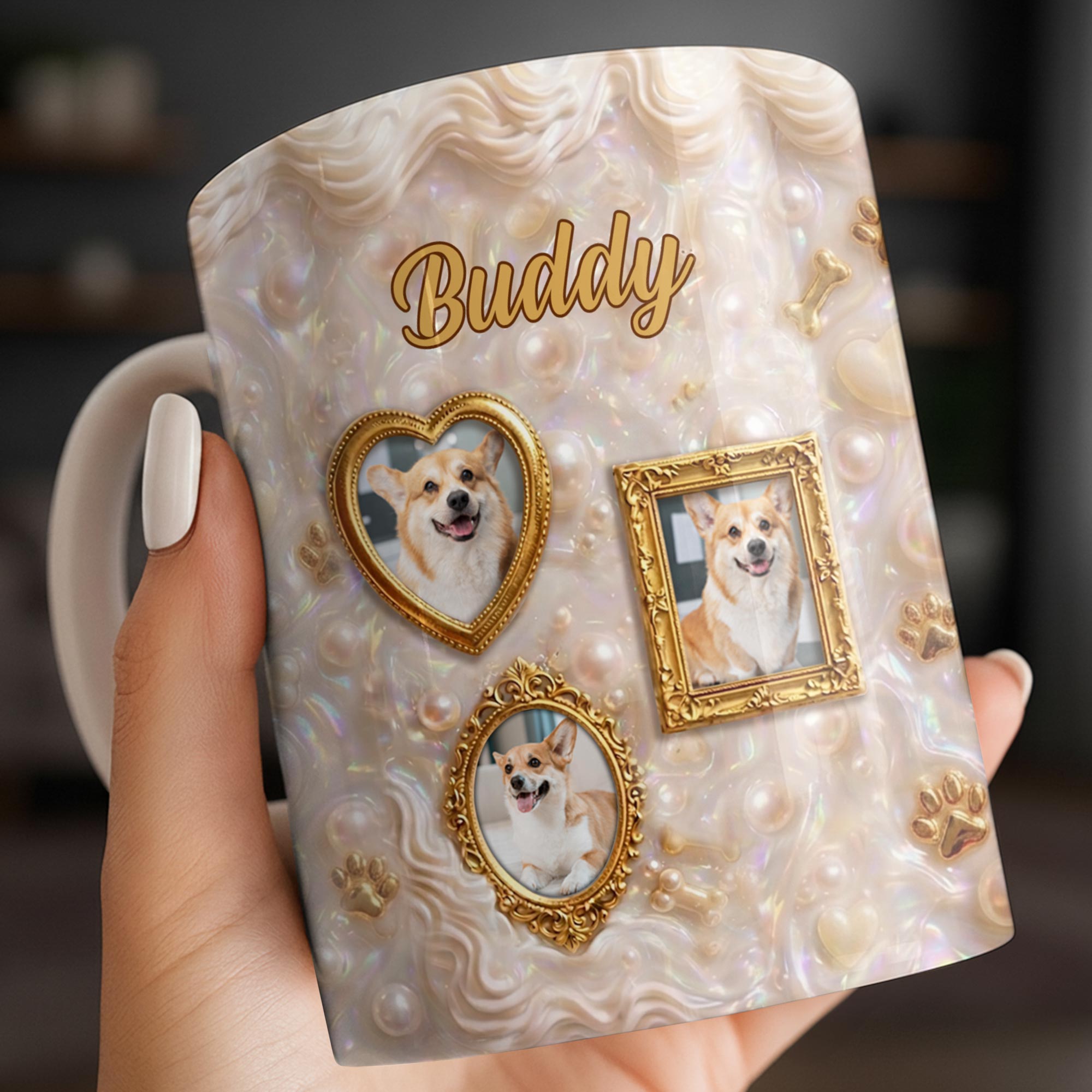 Personalized Photo Mug Custom Gift for Dog Lovers | Dog Dad, Mom Edge-to-edge Mug GradoCreations