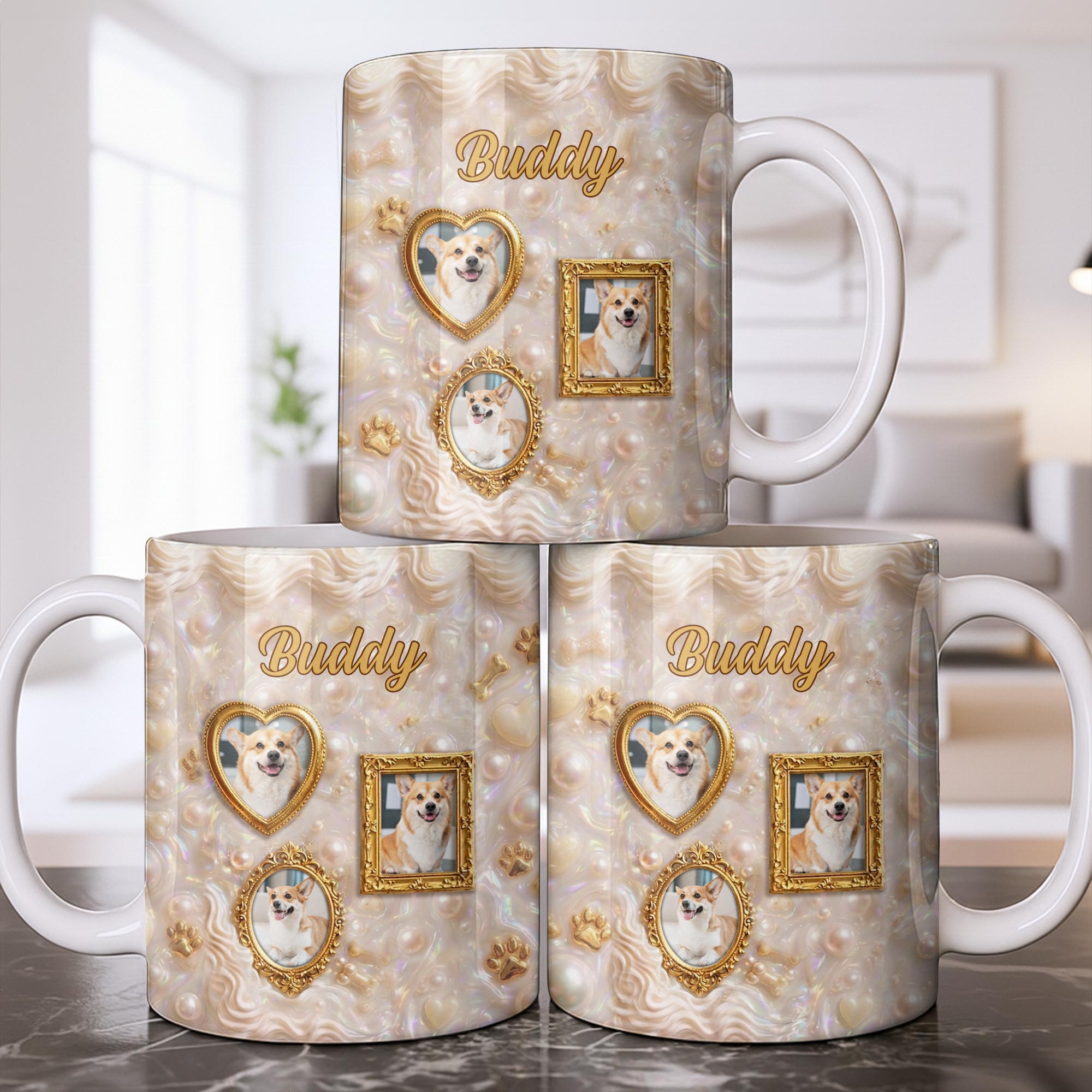 Personalized Photo Mug Custom Gift for Dog Lovers | Dog Dad, Mom Edge-to-edge Mug GradoCreations