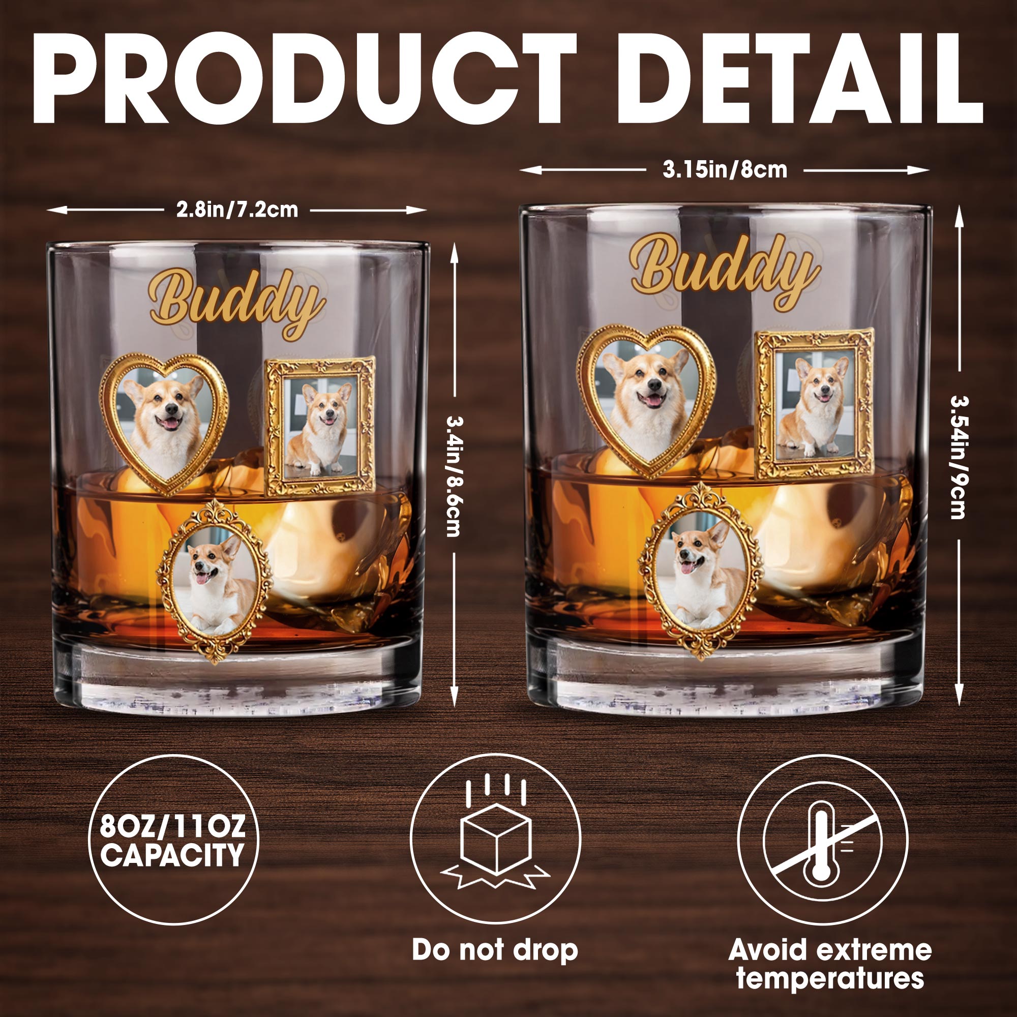 Personalized Custom Whiskey Glass Gift for Dog Dad - Unique Canine Companion Whiskey Glass GradoCreations