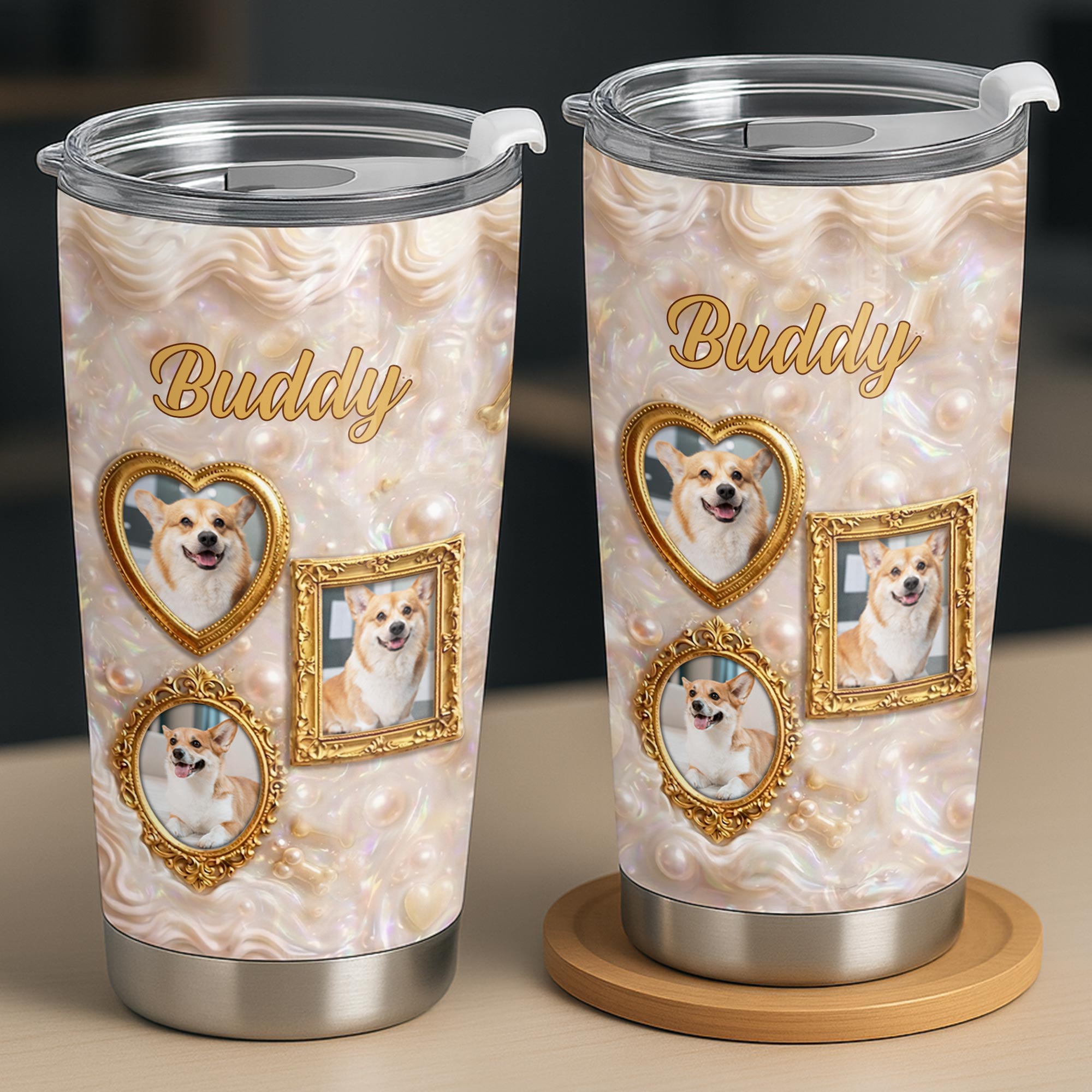 Personalized Dog Tumbler Custom Name Gift for Dog Dad/Mom Tumbler GradoCreations