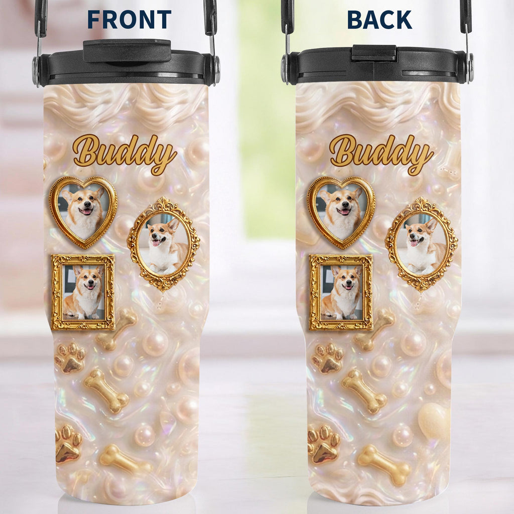Personalized 30oz Stainless Steel Tumbler Dog Lover Gift Tumbler With Handle GradoCreations