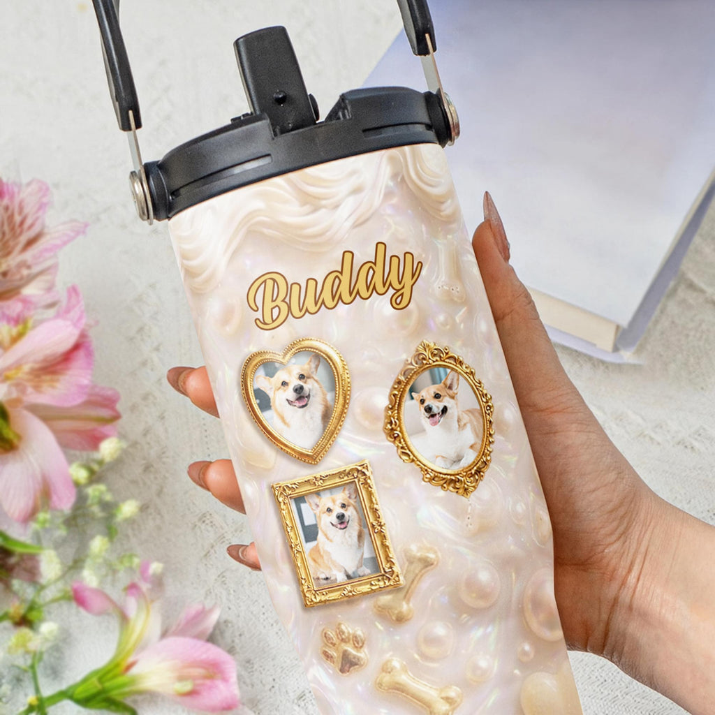 Personalized 30oz Stainless Steel Tumbler Dog Lover Gift Tumbler With Handle GradoCreations
