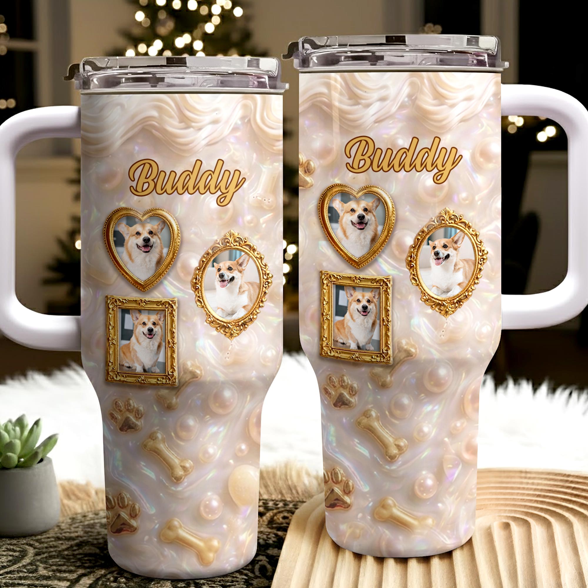Personalized 40oz Tumbler Custom Name Dog Lover Gift 40oz Tumbler GradoCreations