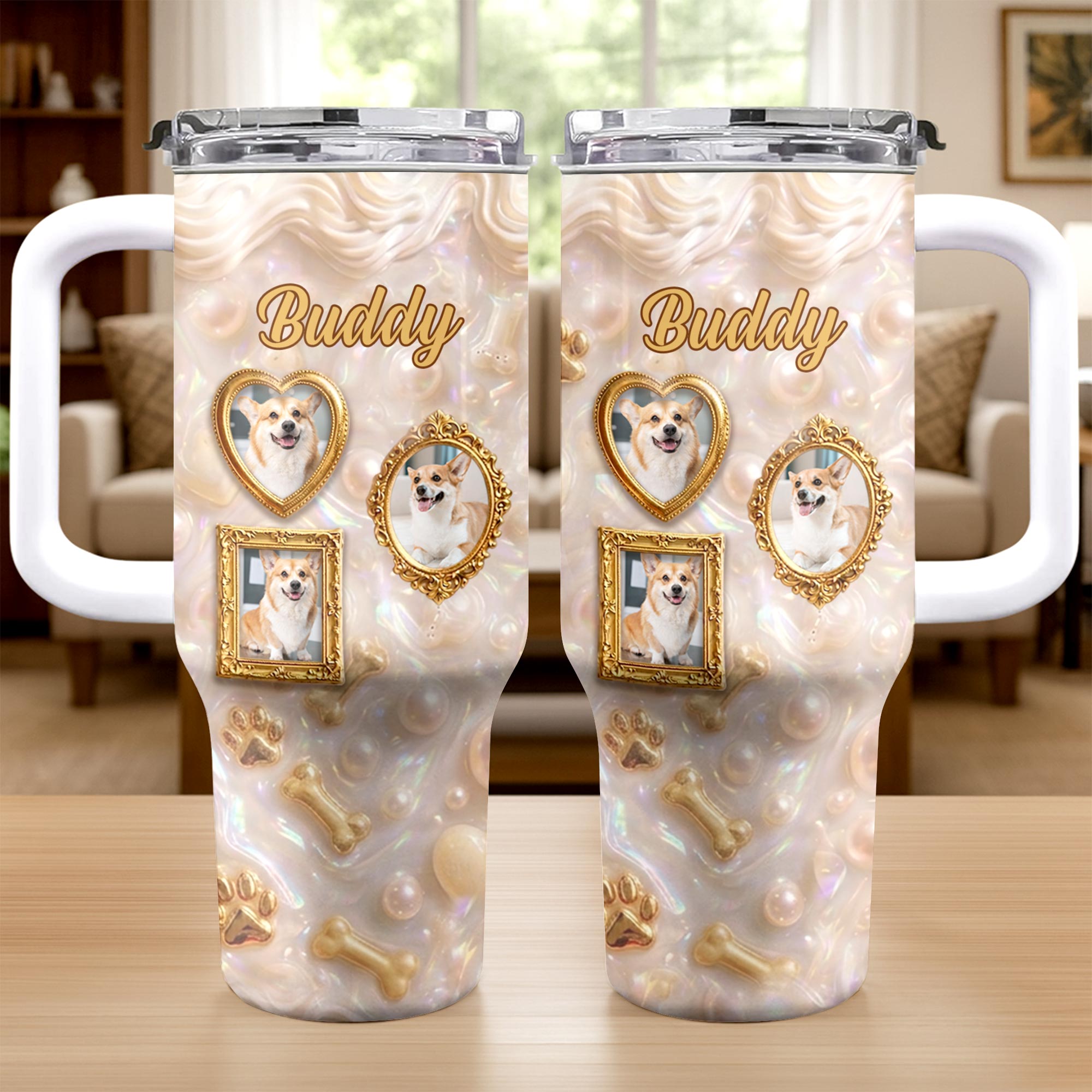 Personalized 40oz Tumbler Custom Name Dog Lover Gift 40oz Tumbler GradoCreations