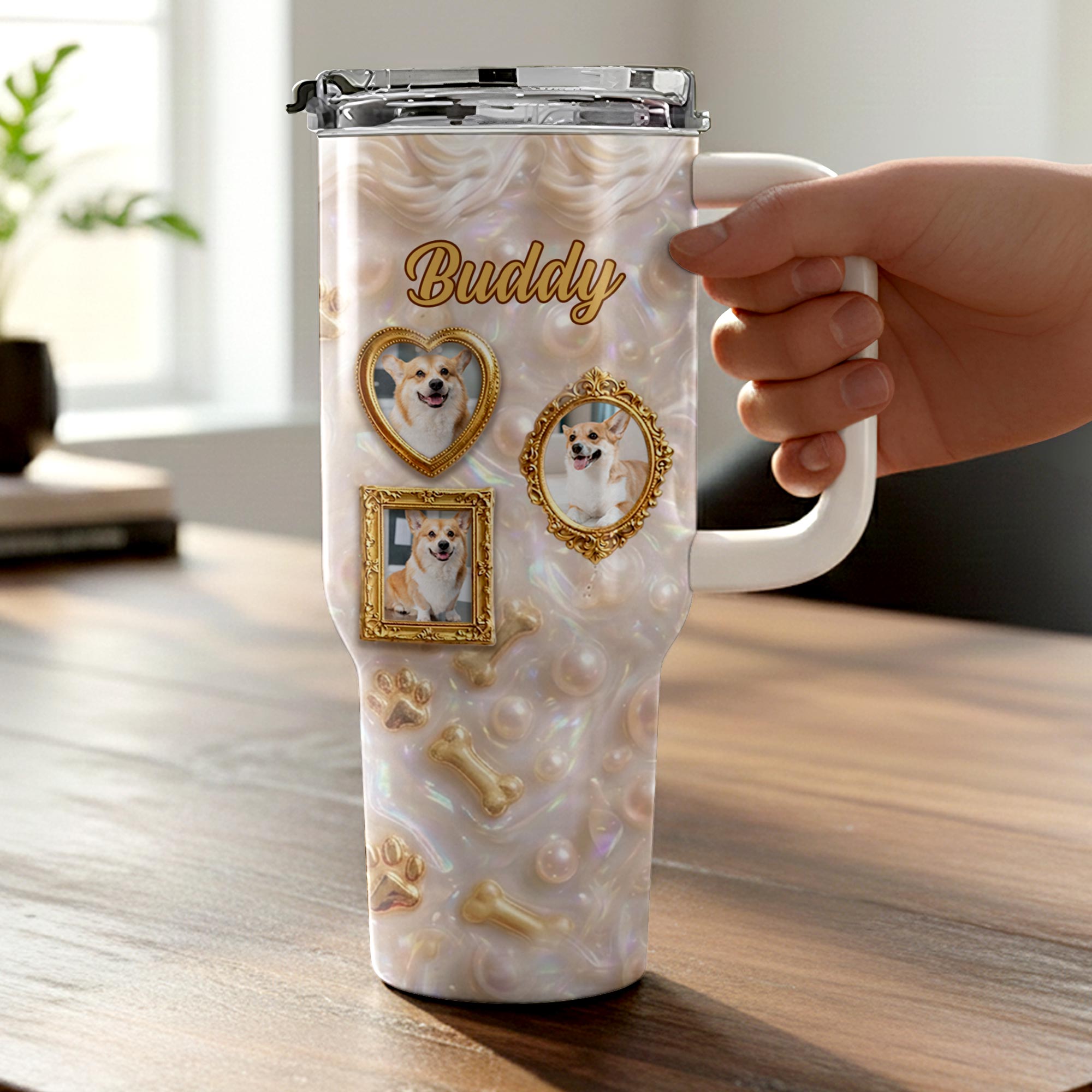 Personalized 40oz Tumbler Custom Name Dog Lover Gift 40oz Tumbler GradoCreations