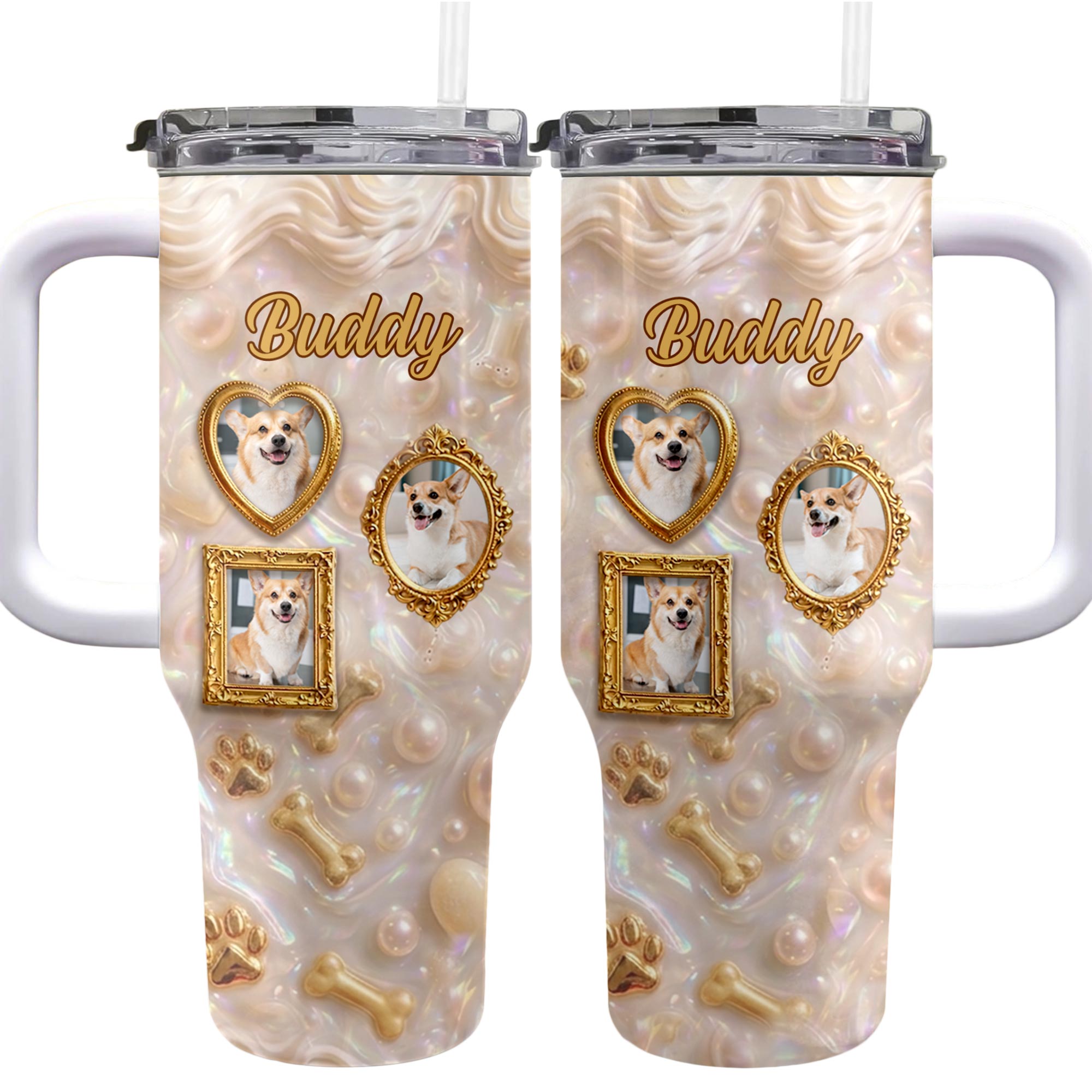 Personalized 40oz Tumbler Custom Name Dog Lover Gift 40oz Tumbler GradoCreations