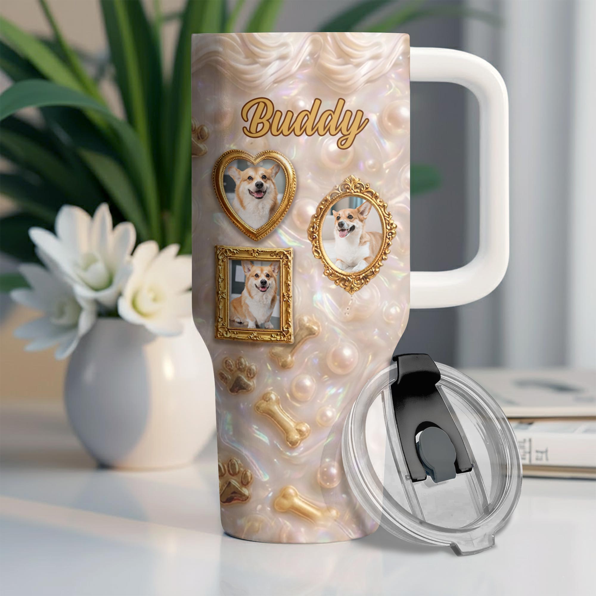 Personalized 40oz Tumbler Custom Name Dog Lover Gift 40oz Tumbler GradoCreations