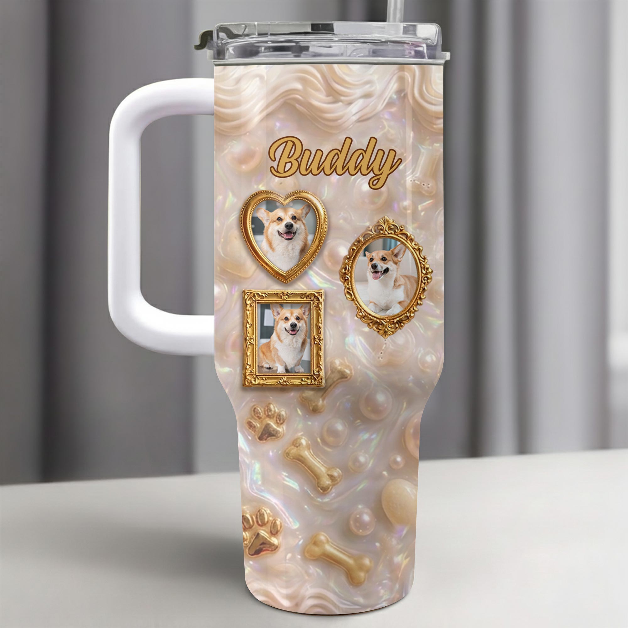 Personalized 40oz Tumbler Custom Name Dog Lover Gift 40oz Tumbler GradoCreations