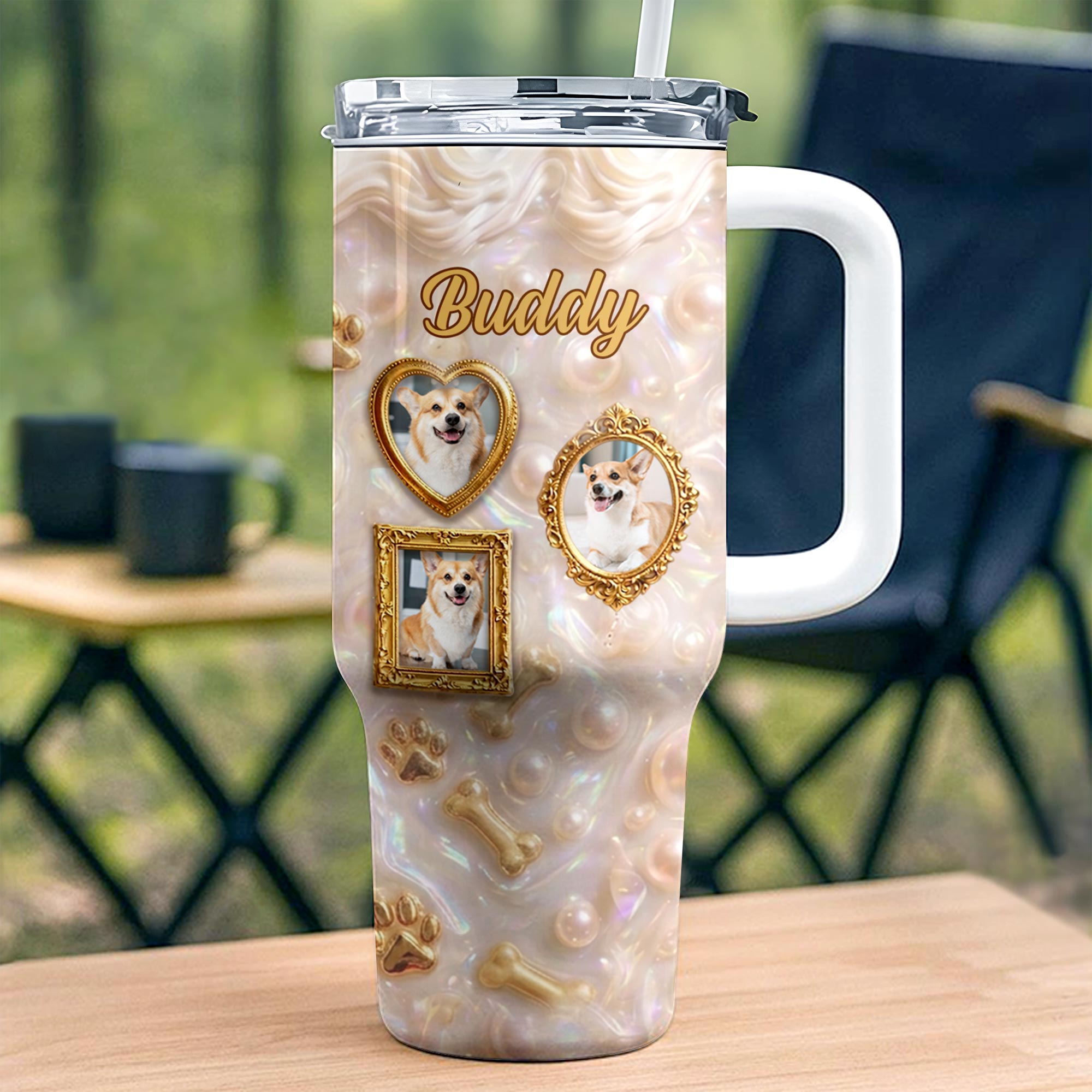 Personalized 40oz Tumbler Custom Name Dog Lover Gift 40oz Tumbler GradoCreations