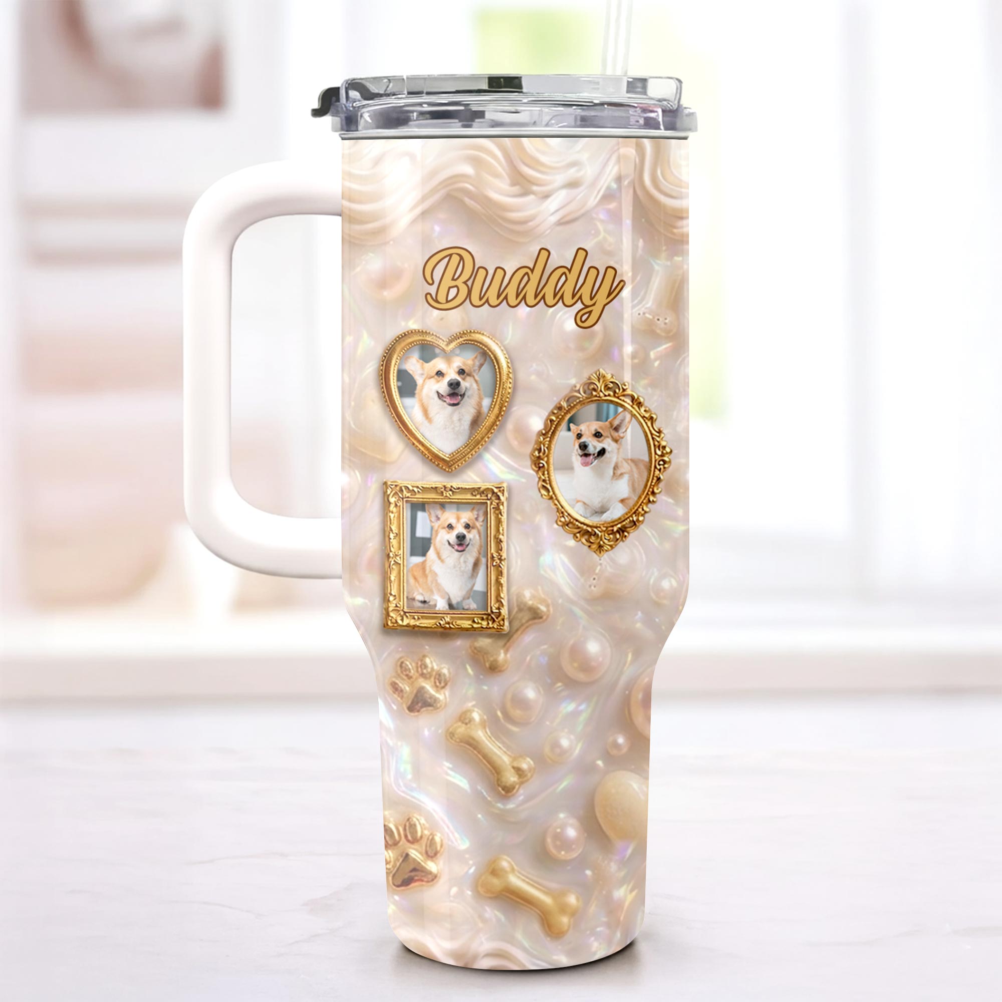 Personalized 40oz Tumbler Custom Name Dog Lover Gift 40oz Tumbler GradoCreations