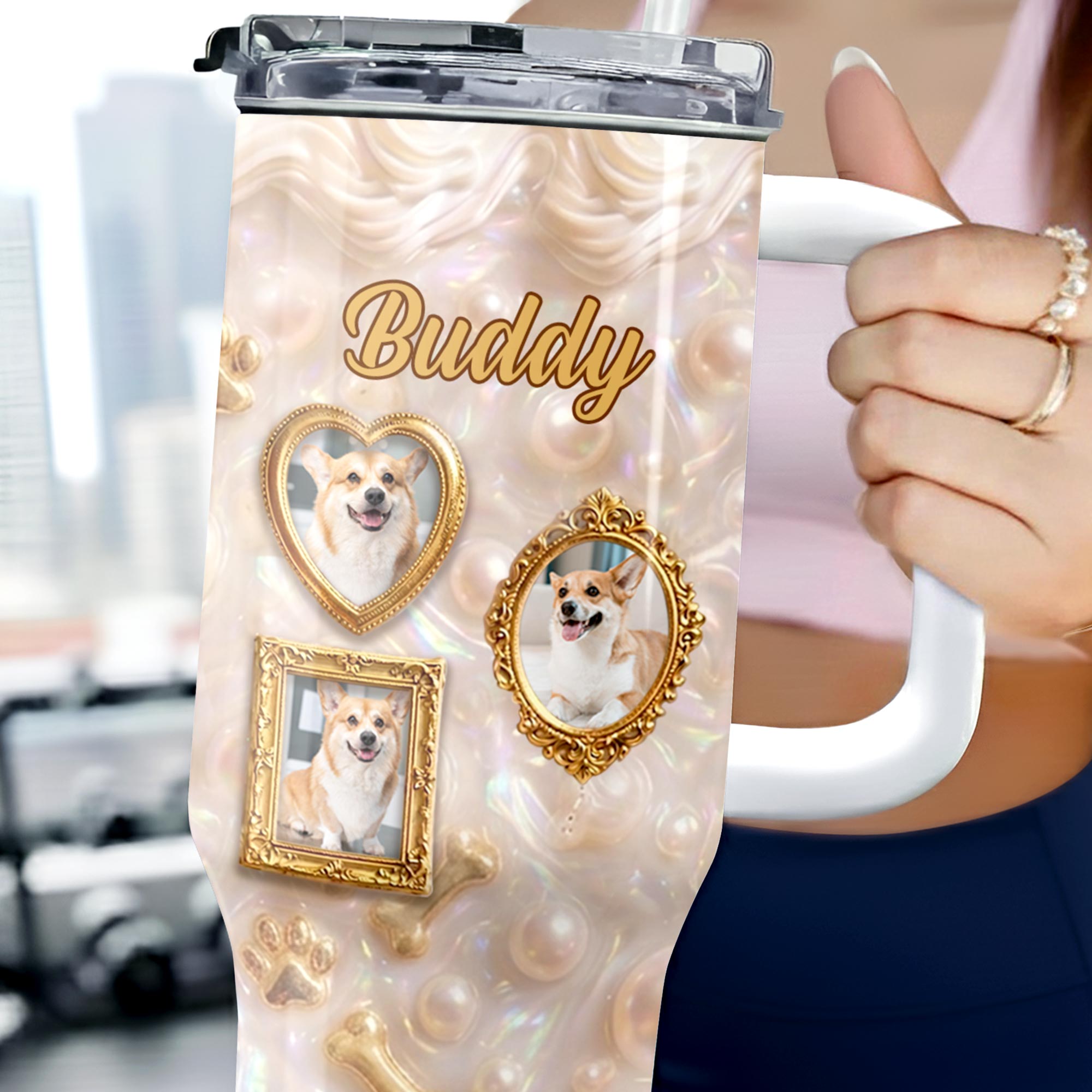 Personalized 40oz Tumbler Custom Name Dog Lover Gift 40oz Tumbler GradoCreations