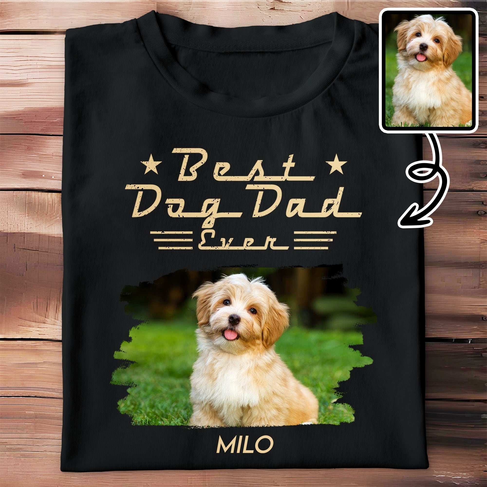 Personalized Dog Dad Shirt Custom Photo Gift for Him Hoodie Shirt GradoCreations