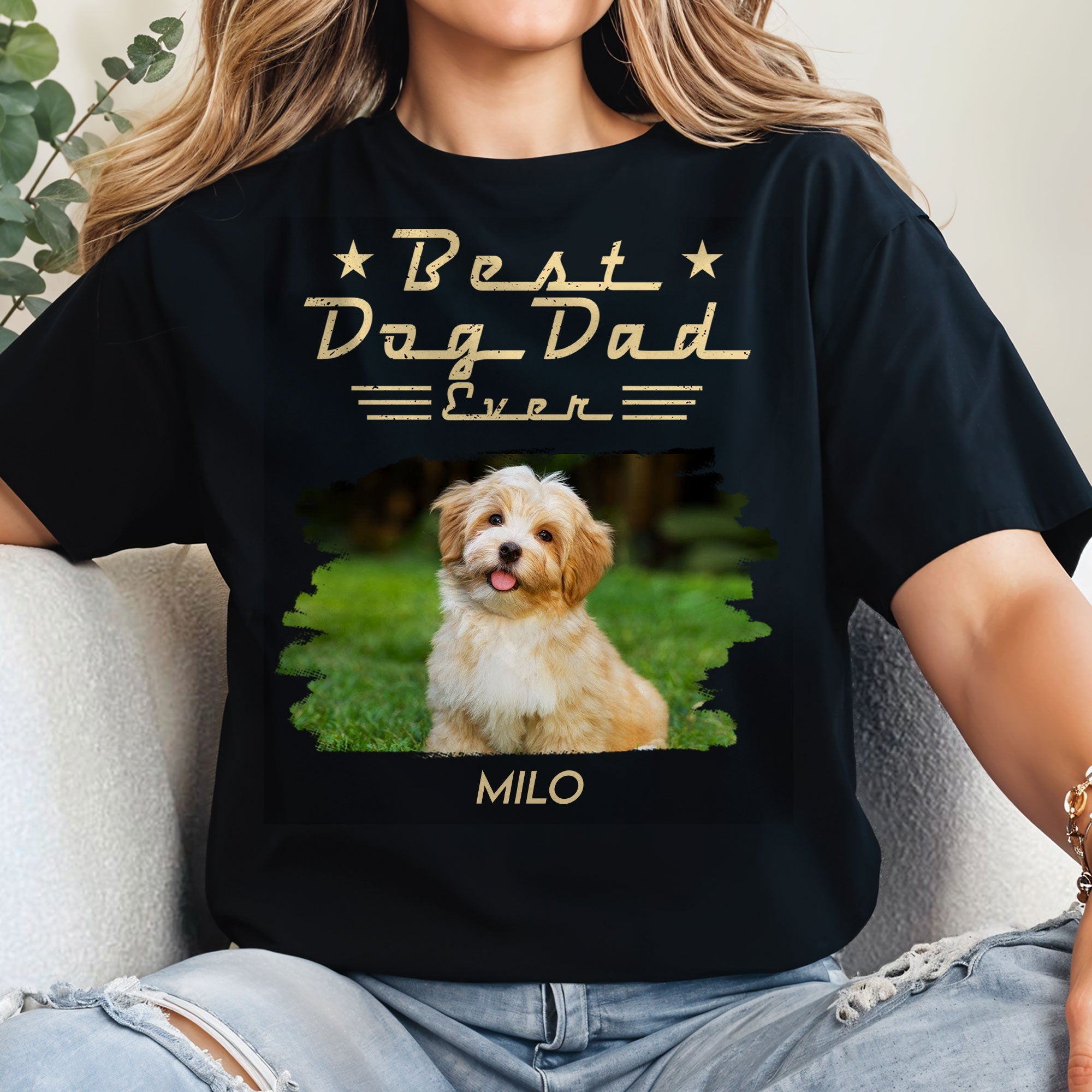 Personalized Dog Dad Shirt Custom Photo Gift for Him Hoodie Shirt GradoCreations