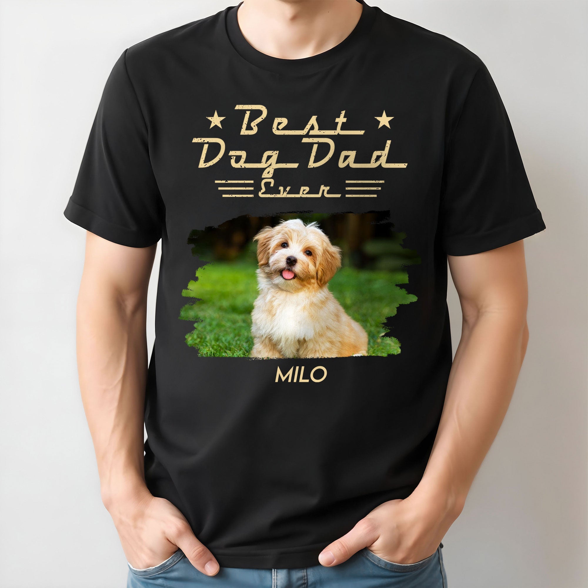 Personalized Dog Dad Shirt Custom Photo Gift for Him Hoodie Shirt GradoCreations