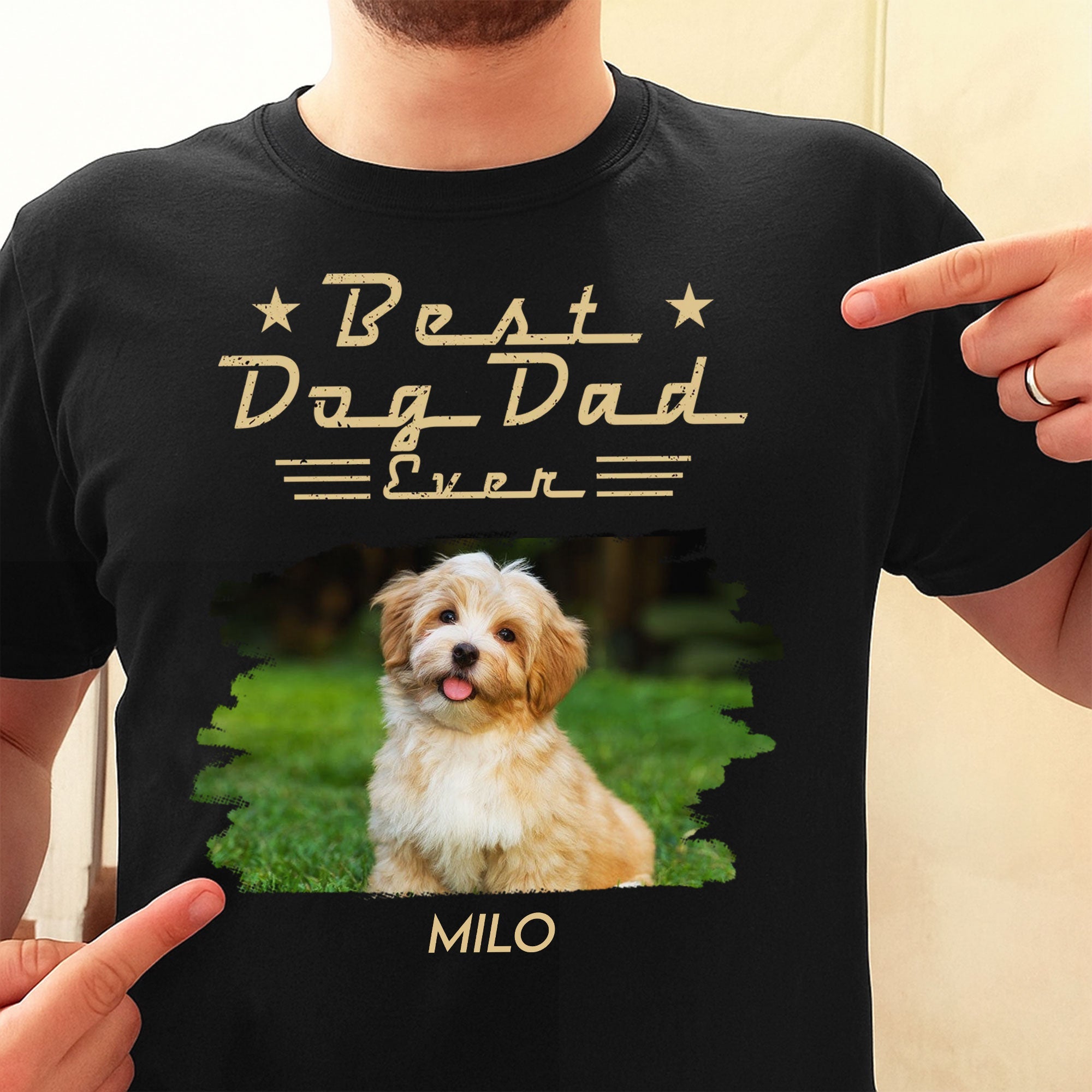 Personalized Dog Dad Shirt Custom Photo Gift for Him Hoodie Shirt GradoCreations