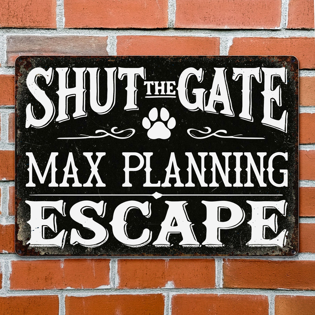 Personalized Metal Sign Custom Name Paw Print Gift for Dog Lovers