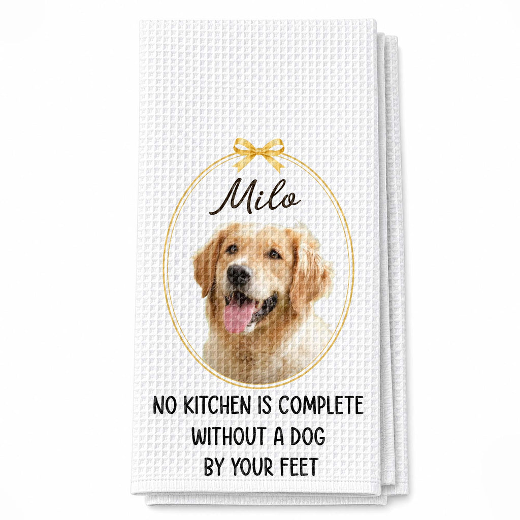 Personalized Dog Photo Kitchen Towel Custom Gift for Dog Mom/Dad Kitchen Towel GradoCreations
