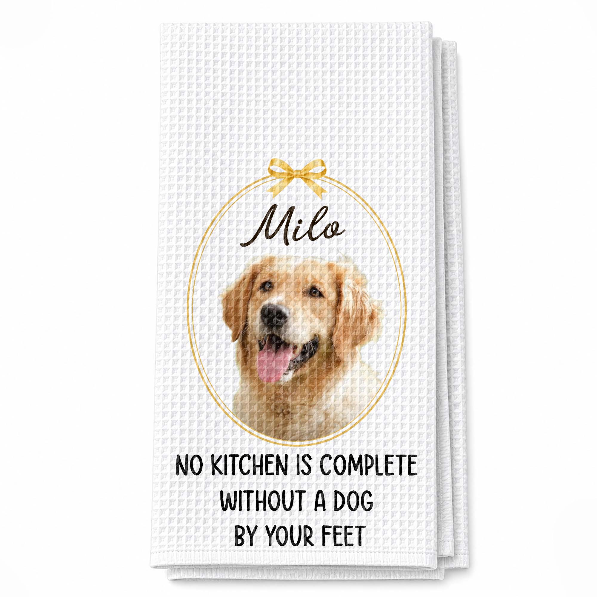 Personalized Dog Photo Kitchen Towel Custom Gift for Dog Mom/Dad Kitchen Towel GradoCreations