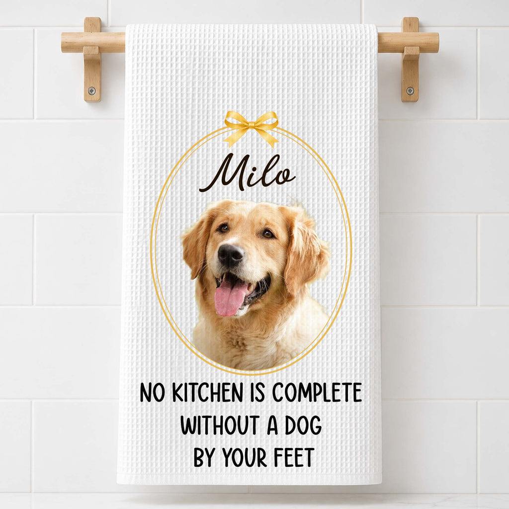 Personalized Dog Photo Kitchen Towel Custom Gift for Dog Mom/Dad Kitchen Towel GradoCreations