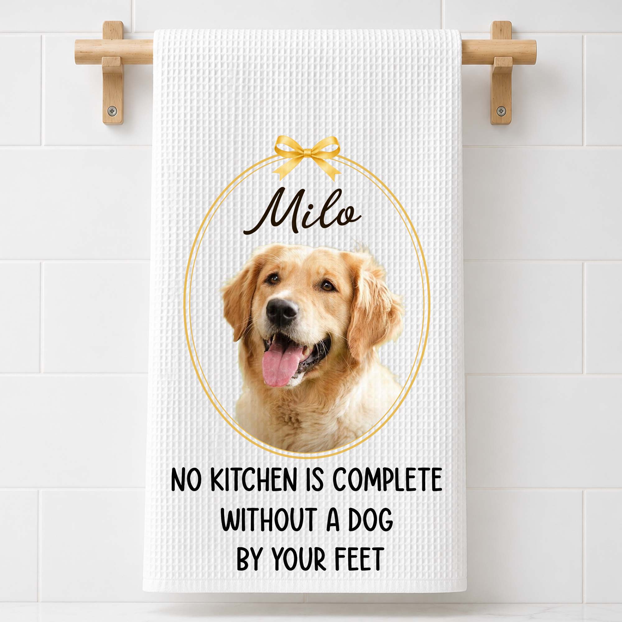 Personalized Dog Photo Kitchen Towel Custom Gift for Dog Mom/Dad Kitchen Towel GradoCreations