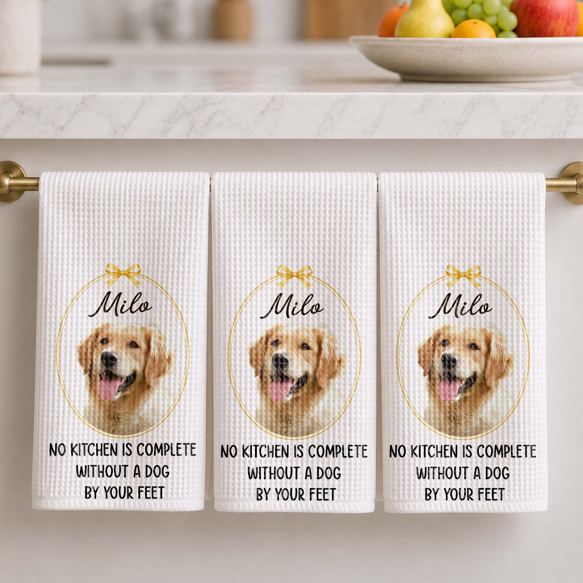 Personalized Dog Photo Kitchen Towel Custom Gift for Dog Mom/Dad Kitchen Towel GradoCreations