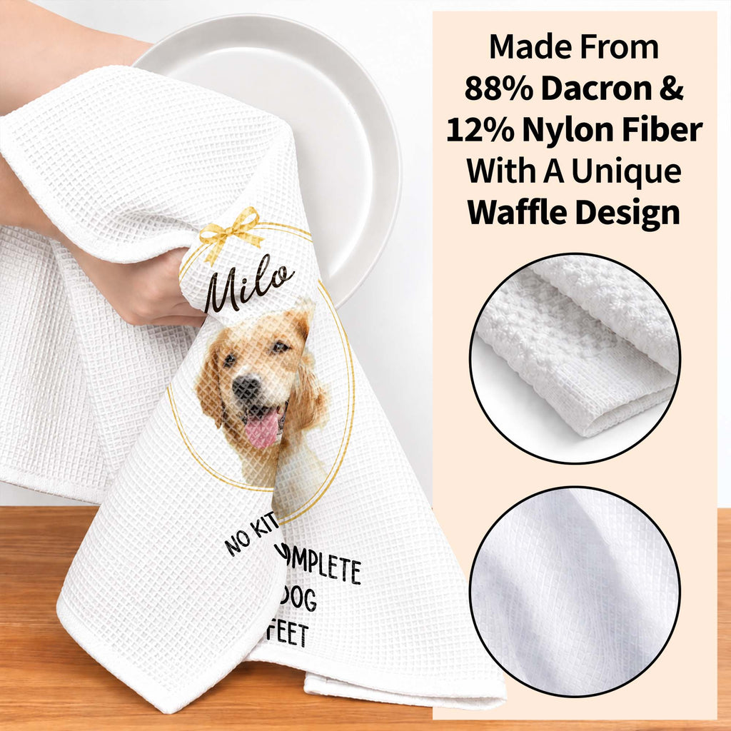 Personalized Dog Photo Kitchen Towel Custom Gift for Dog Mom/Dad Kitchen Towel GradoCreations