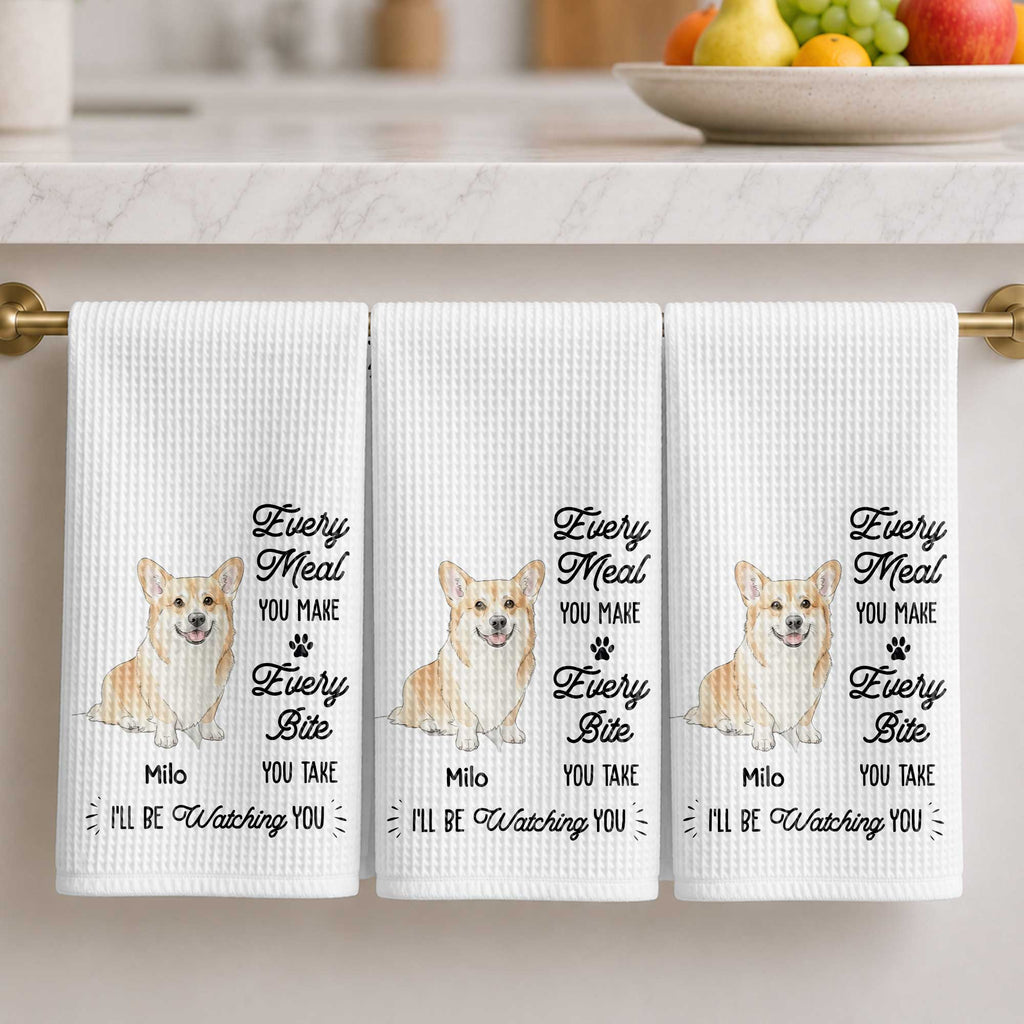 Personalized Corgi Dog Kitchen Towel Custom Gift for Dog Mom