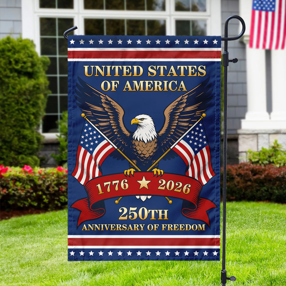 Personalized Family Name Garden Flag 1776-2026 USA 4th of July Gift HN590 - Garden Flag GradoCreations