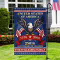 Personalized Family Name Garden Flag 1776-2026 USA 4th of July Gift HN590 - Garden Flag GradoCreations