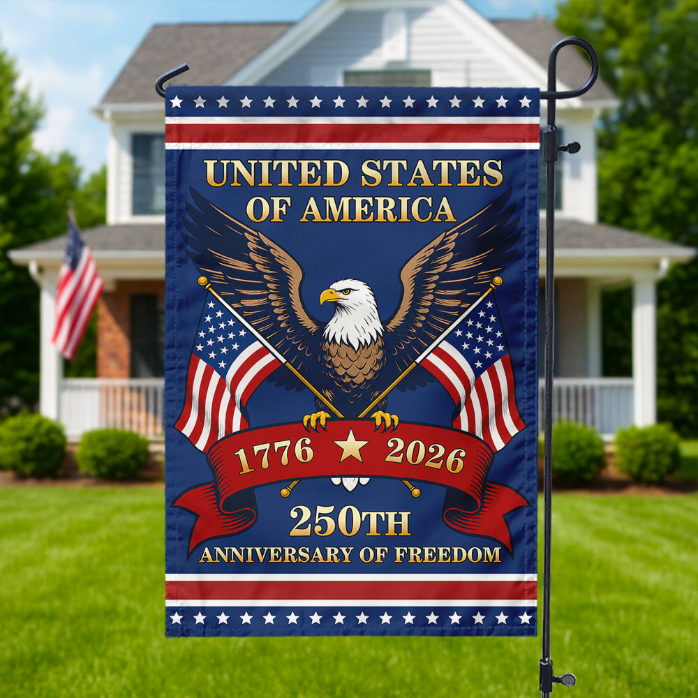 Personalized Family Name Garden Flag 1776-2026 USA 4th of July Gift HN590 - Garden Flag GradoCreations