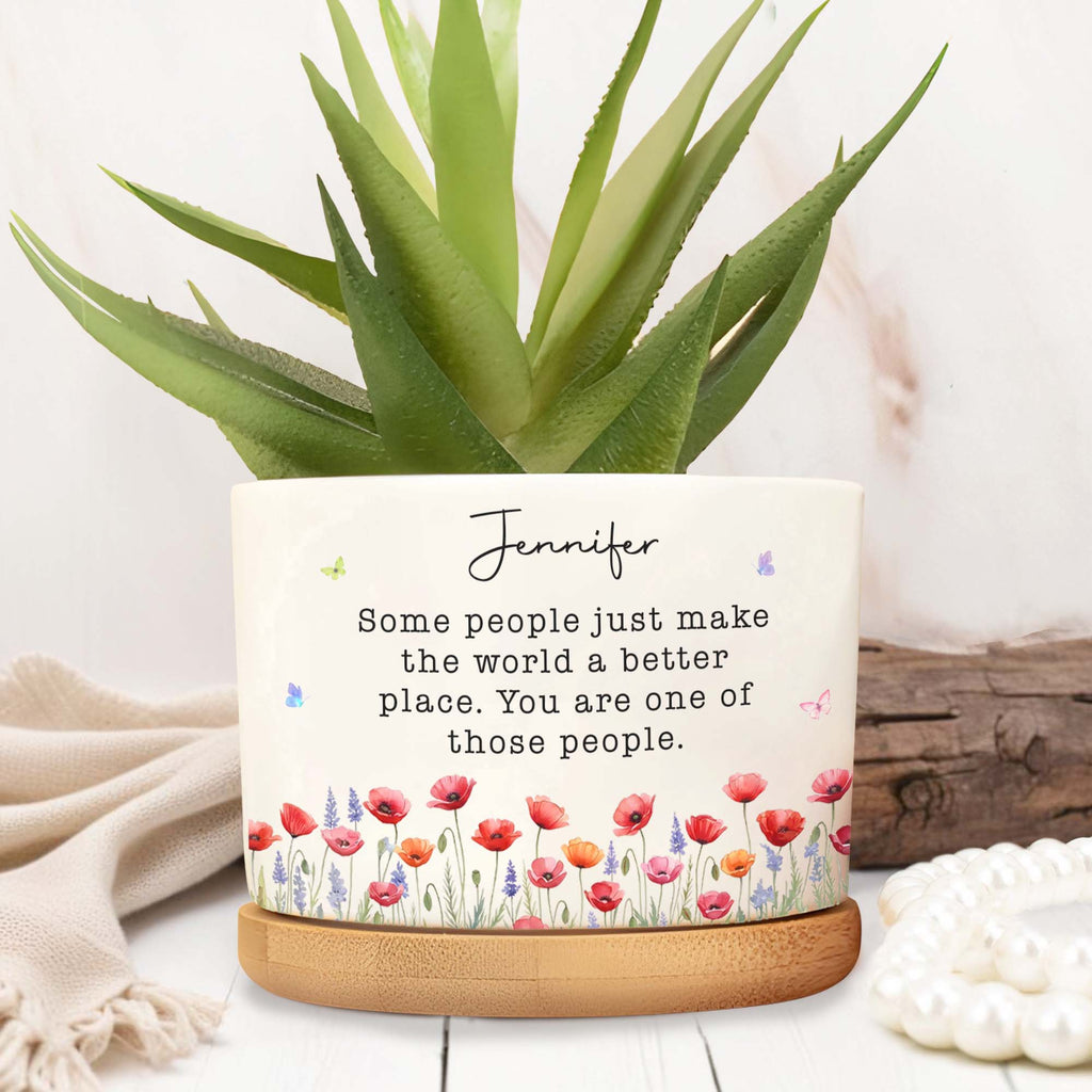 Personalized Ceramic Plant Pot Custom Name Gift for Bestie Ceramic Plant Pot GradoCreations