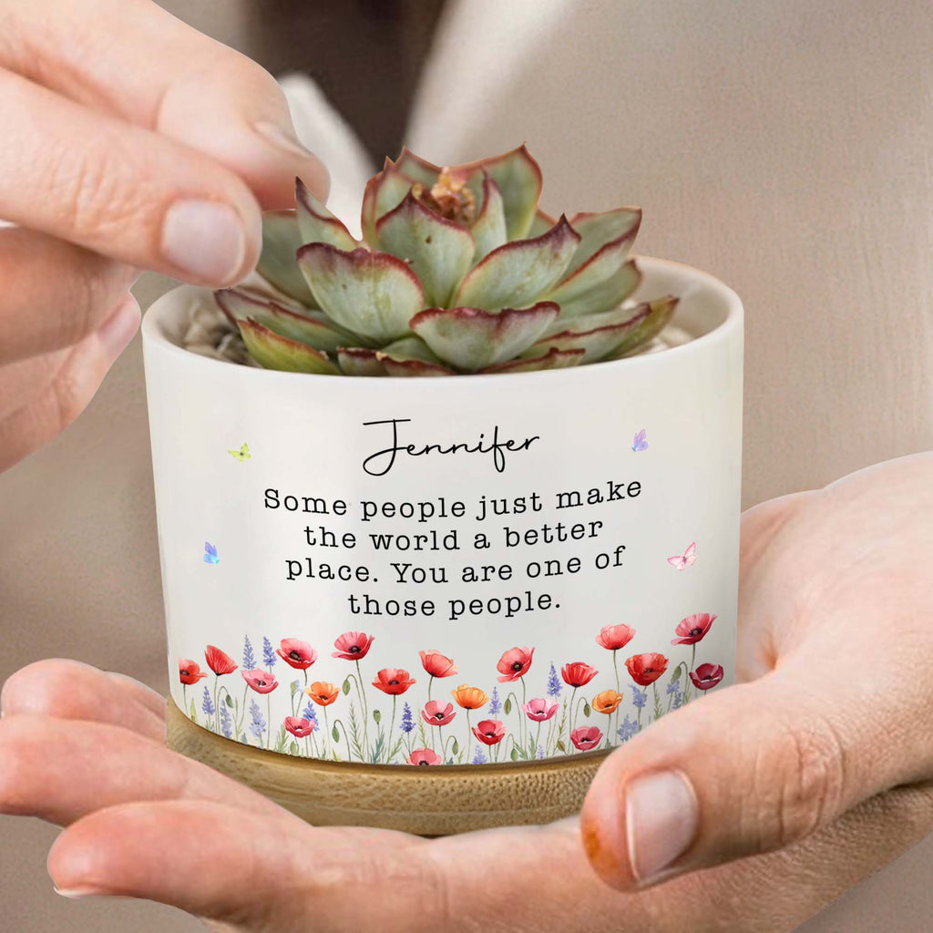 Personalized Ceramic Plant Pot Custom Name Gift for Bestie Ceramic Plant Pot GradoCreations