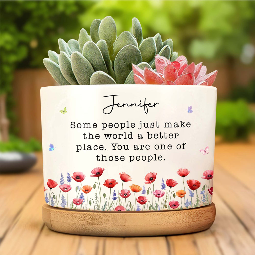 Personalized Ceramic Plant Pot Custom Name Gift for Bestie Ceramic Plant Pot GradoCreations
