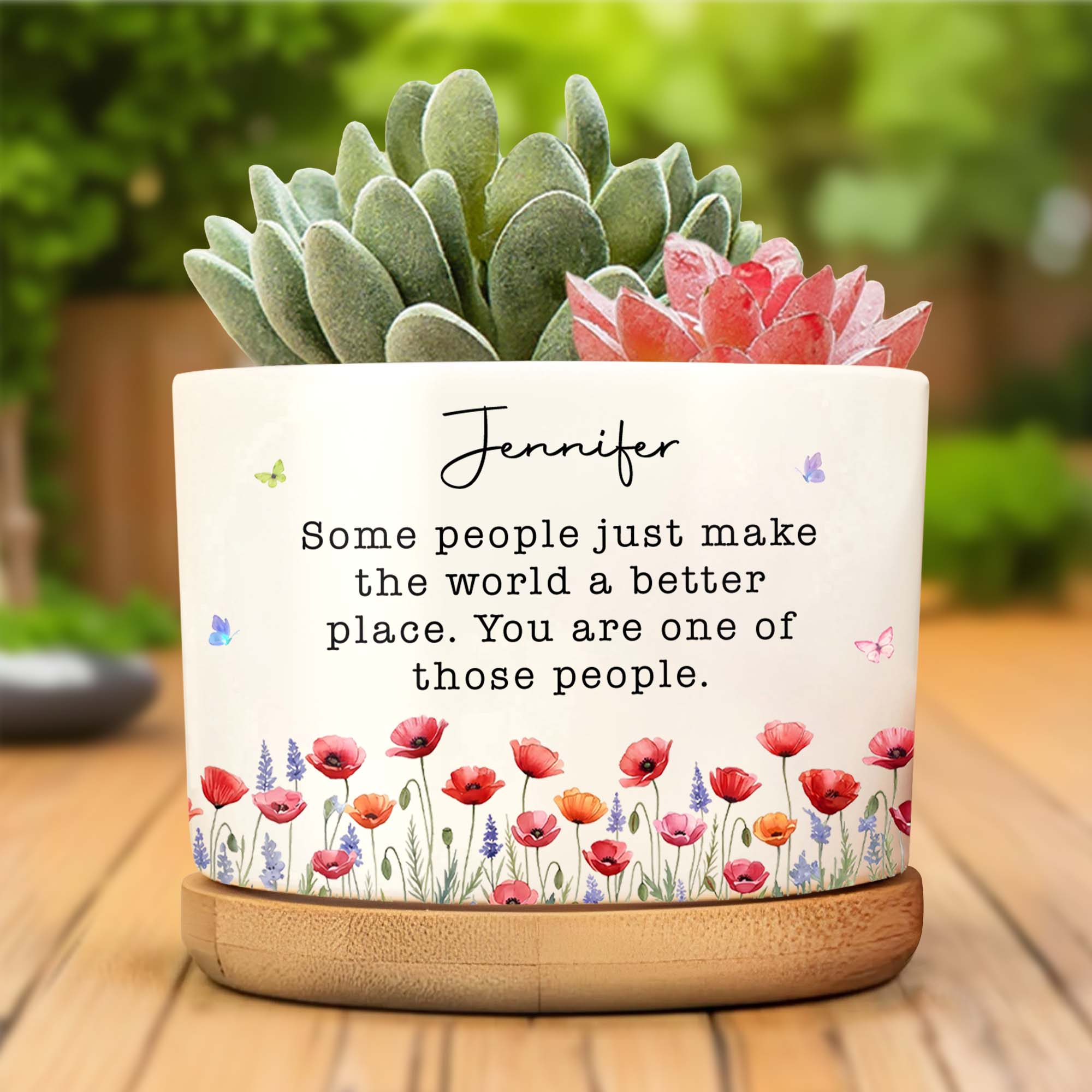 Personalized Ceramic Plant Pot Custom Name Gift for Bestie Ceramic Plant Pot GradoCreations