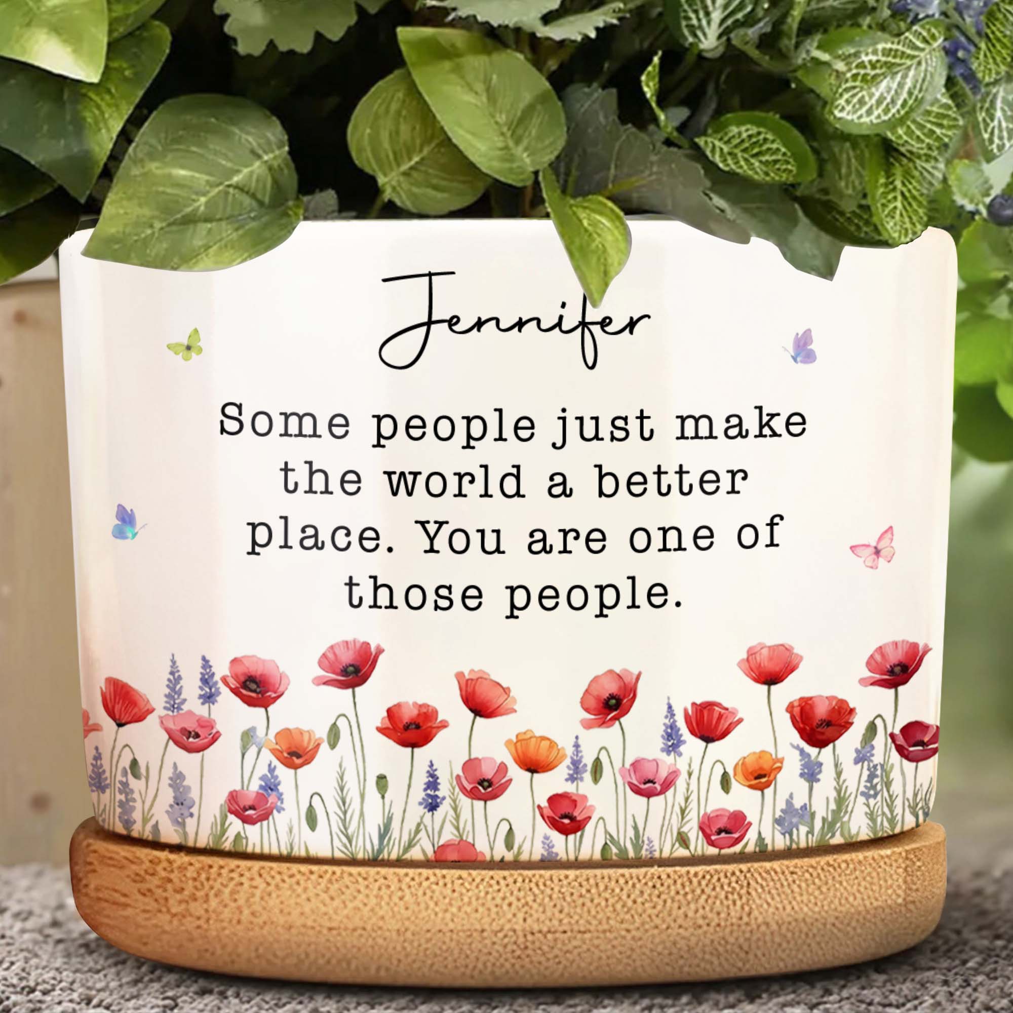 Personalized Ceramic Plant Pot Custom Name Gift for Bestie Ceramic Plant Pot GradoCreations
