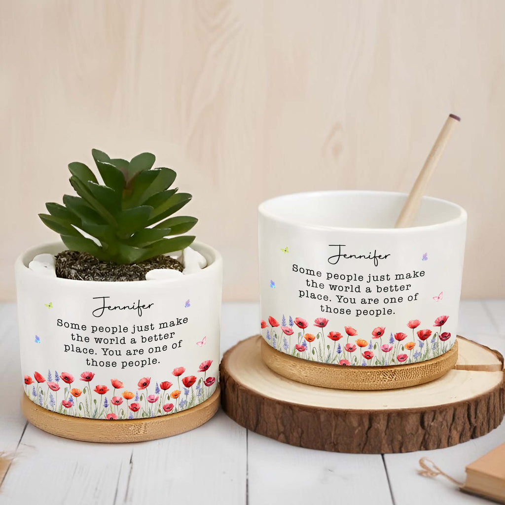 Personalized Ceramic Plant Pot Custom Name Gift for Bestie Ceramic Plant Pot GradoCreations