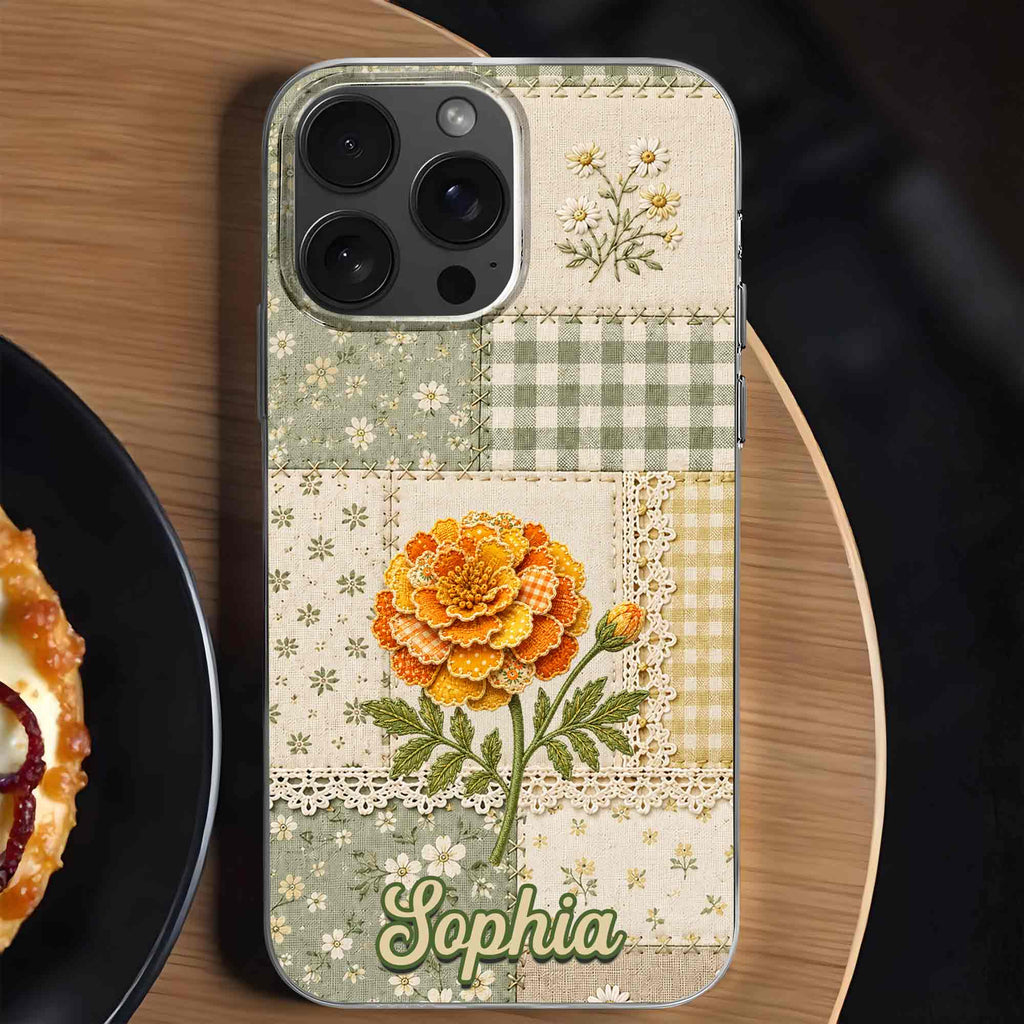 Personalized Clear Phone Case Floral Design Custom Name Gift for Her Clear Phone Case GradoCreations