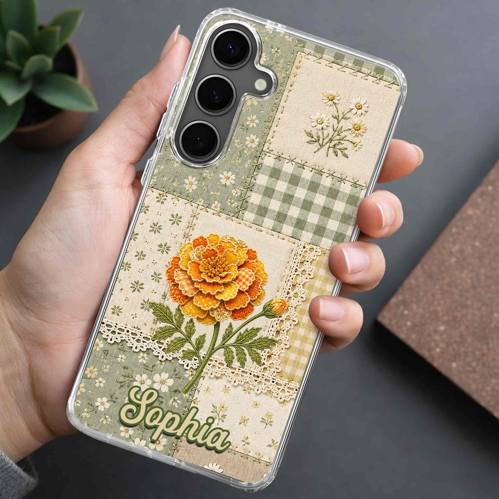Personalized Clear Phone Case Floral Design Custom Name Gift for Her Clear Phone Case GradoCreations