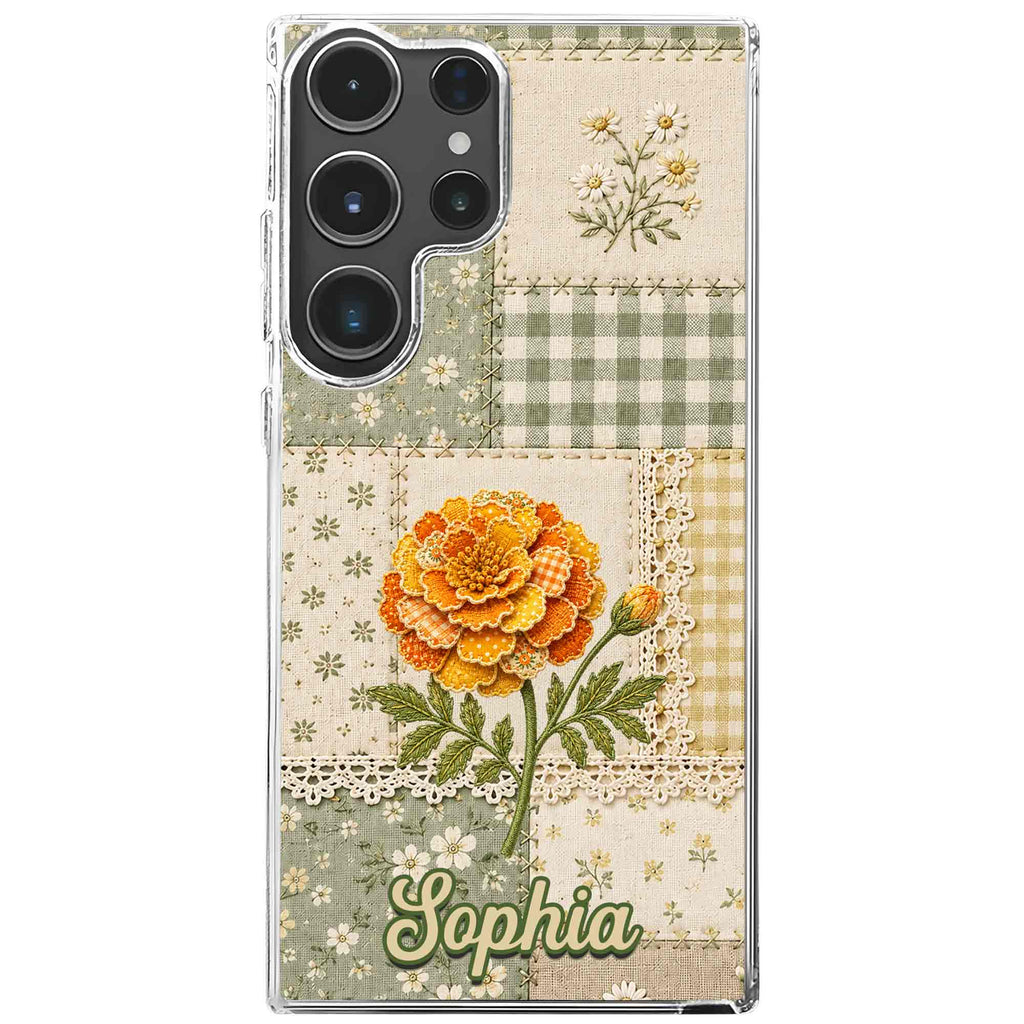 Personalized Clear Phone Case Floral Design Custom Name Gift for Her Clear Phone Case GradoCreations