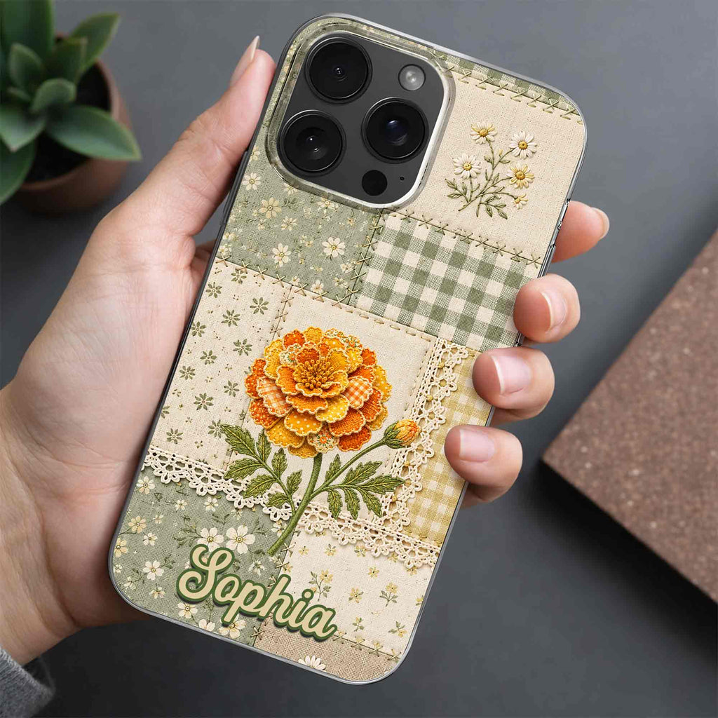 Personalized Clear Phone Case Floral Design Custom Name Gift for Her Clear Phone Case GradoCreations