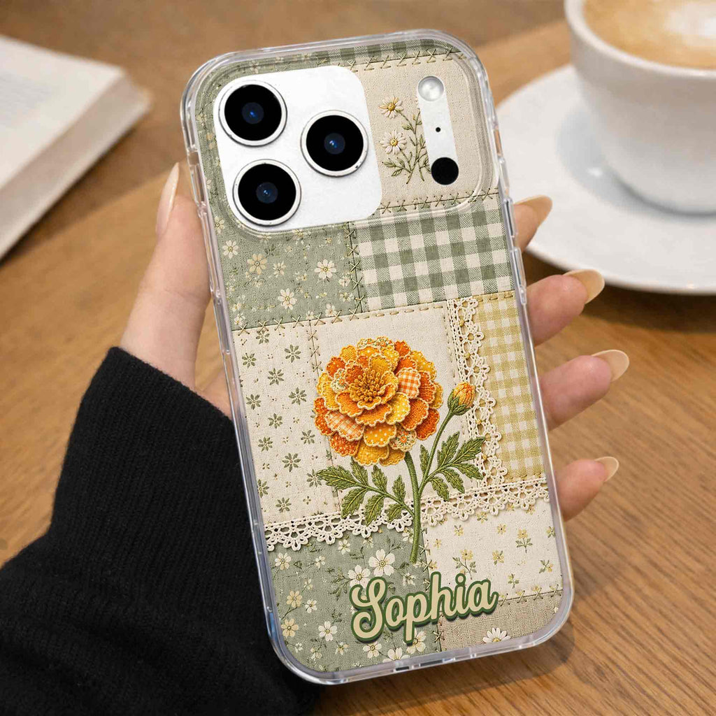 Personalized Clear Phone Case Floral Design Custom Name Gift for Her Clear Phone Case GradoCreations