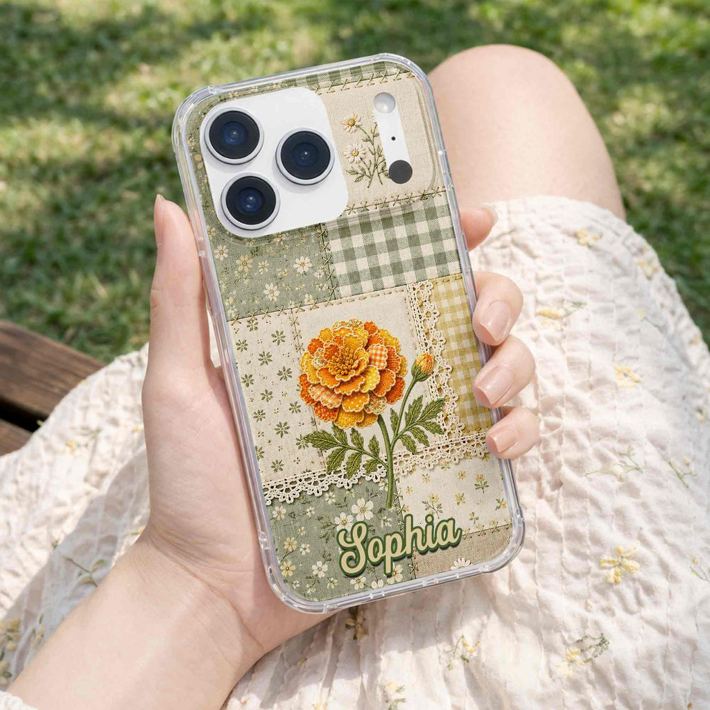 Personalized Clear Phone Case Floral Design Custom Name Gift for Her Clear Phone Case GradoCreations