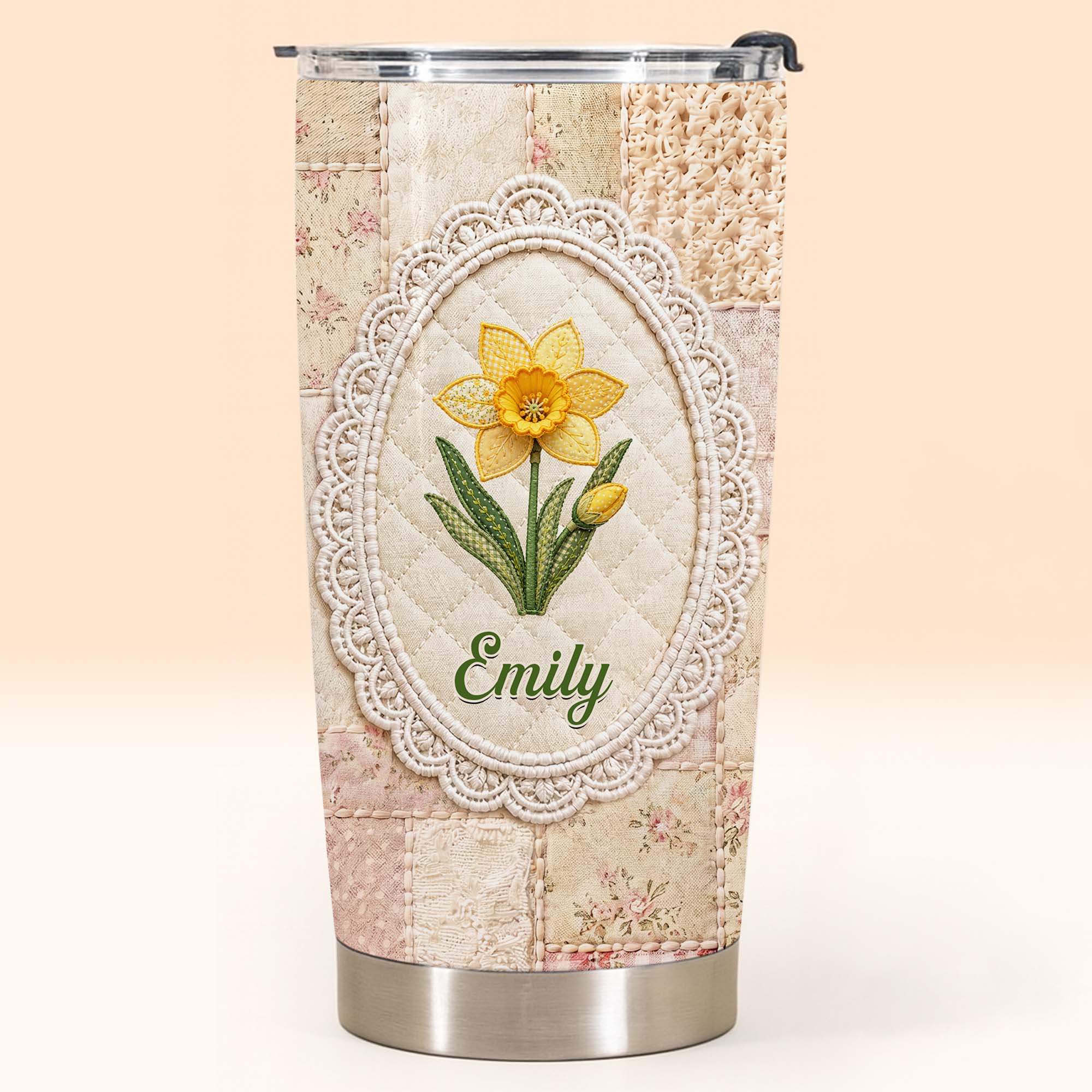 Personalized 20oz Stainless Steel Tumbler Custom Name Floral Gift for Mom 20oz Tumbler GradoCreations