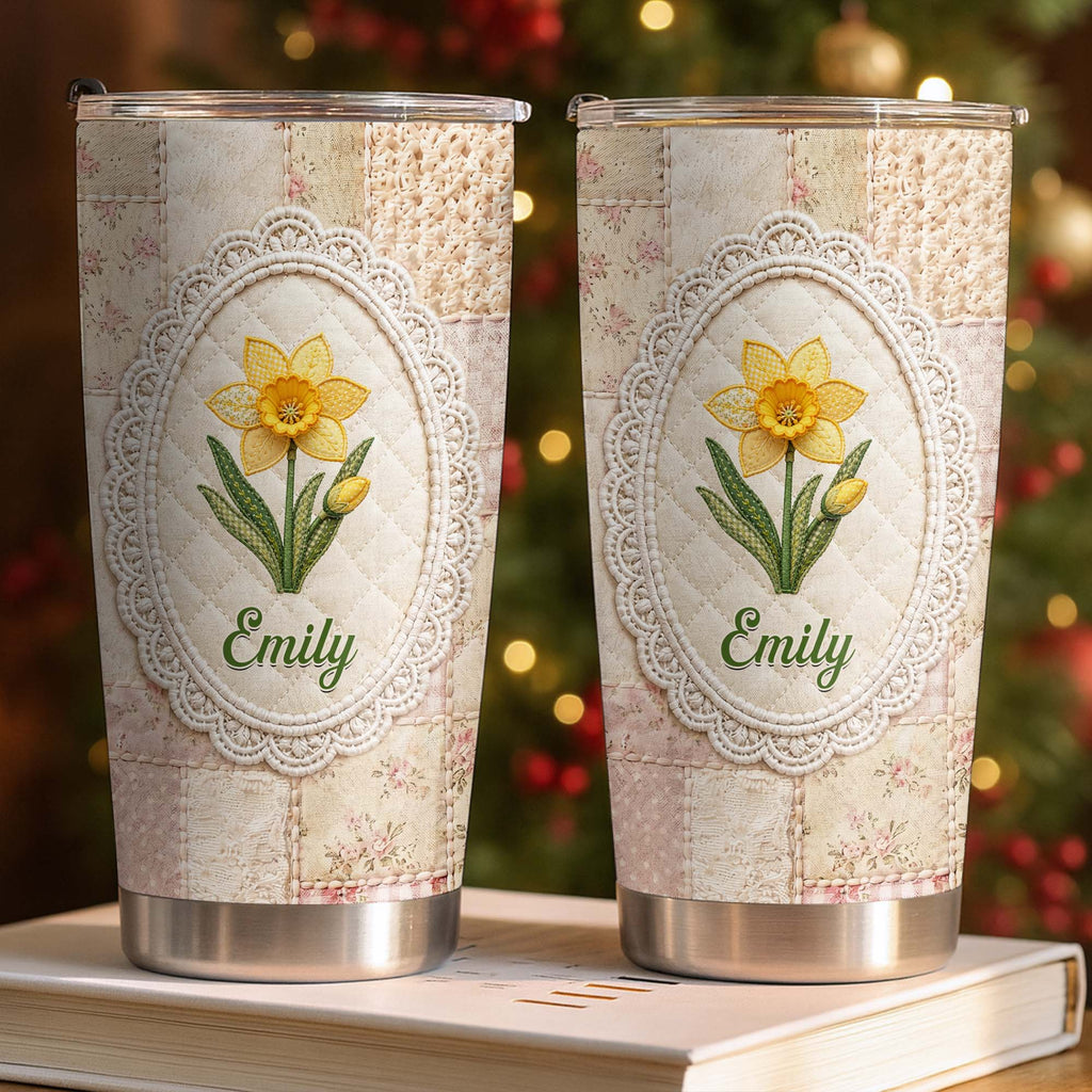 Personalized 20oz Stainless Steel Tumbler Custom Name Floral Gift for Mom 20oz Tumbler GradoCreations