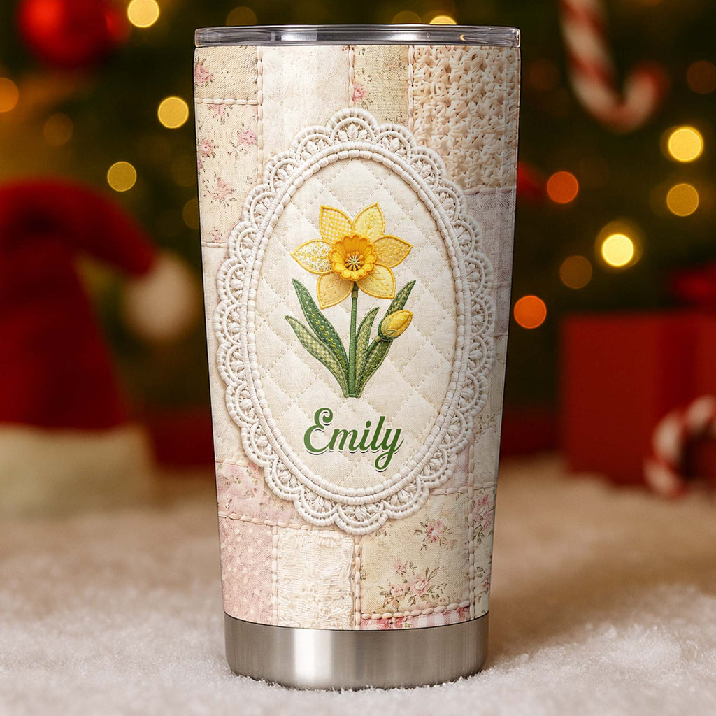 Personalized 20oz Stainless Steel Tumbler Custom Name Floral Gift for Mom 20oz Tumbler GradoCreations