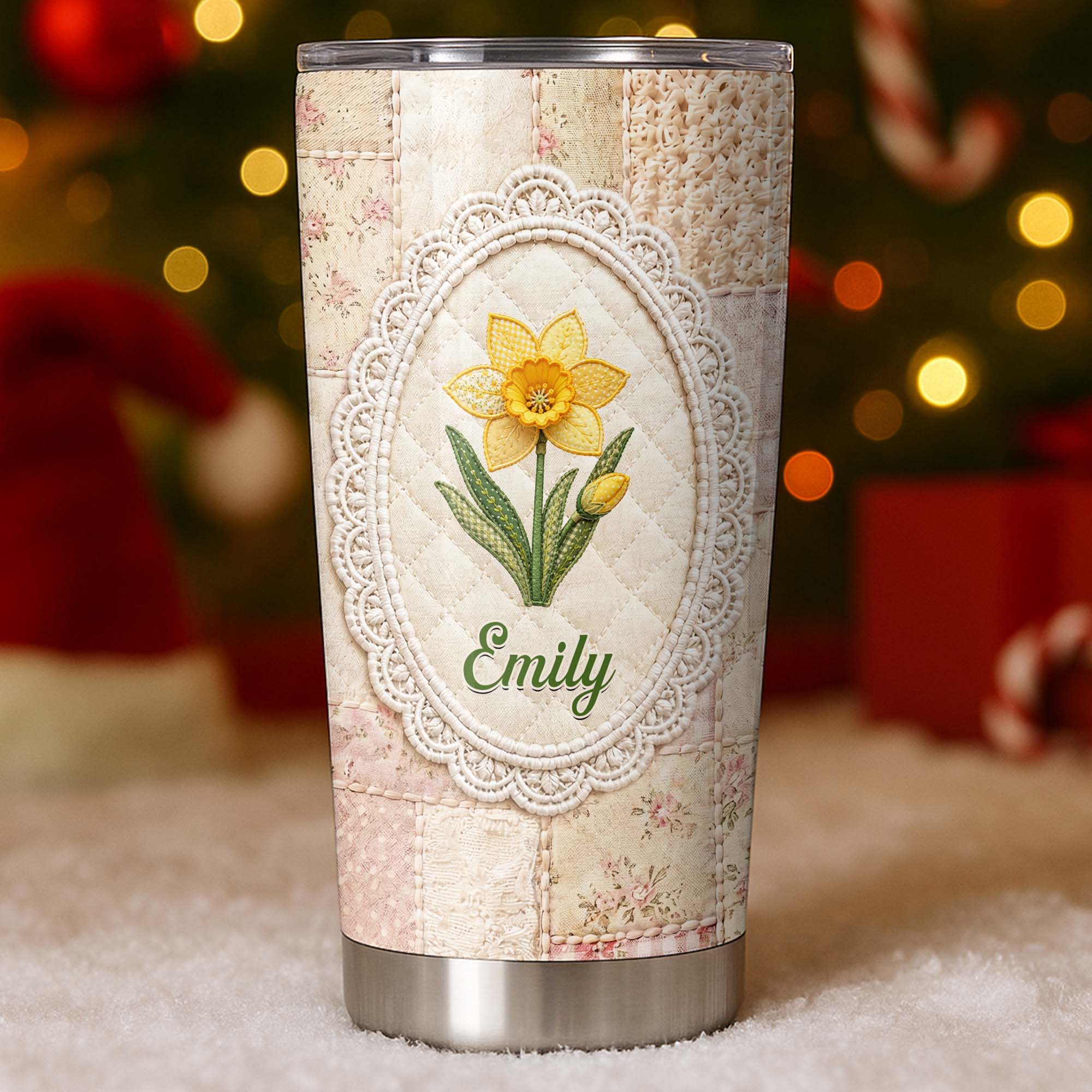 Personalized 20oz Stainless Steel Tumbler Custom Name Floral Gift for Mom 20oz Tumbler GradoCreations